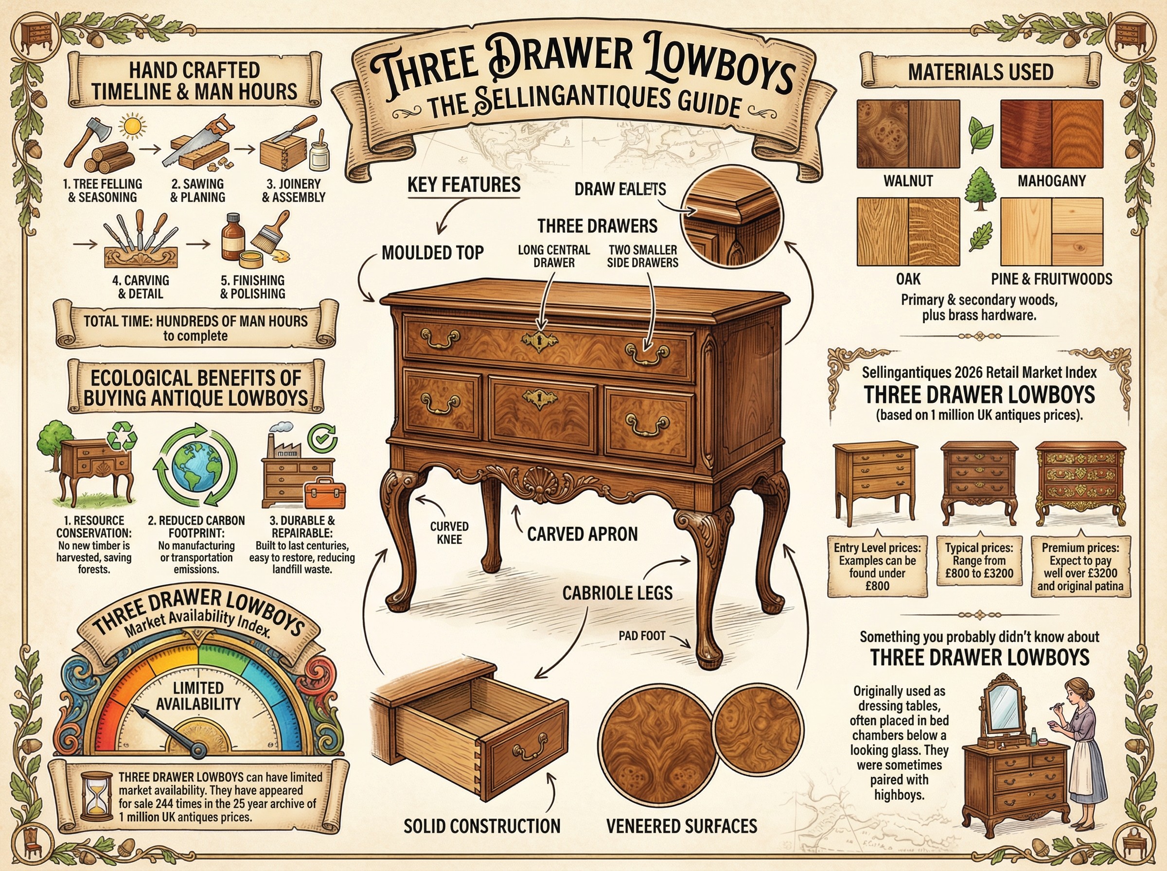Three Drawer Lowboys Guide Infographic