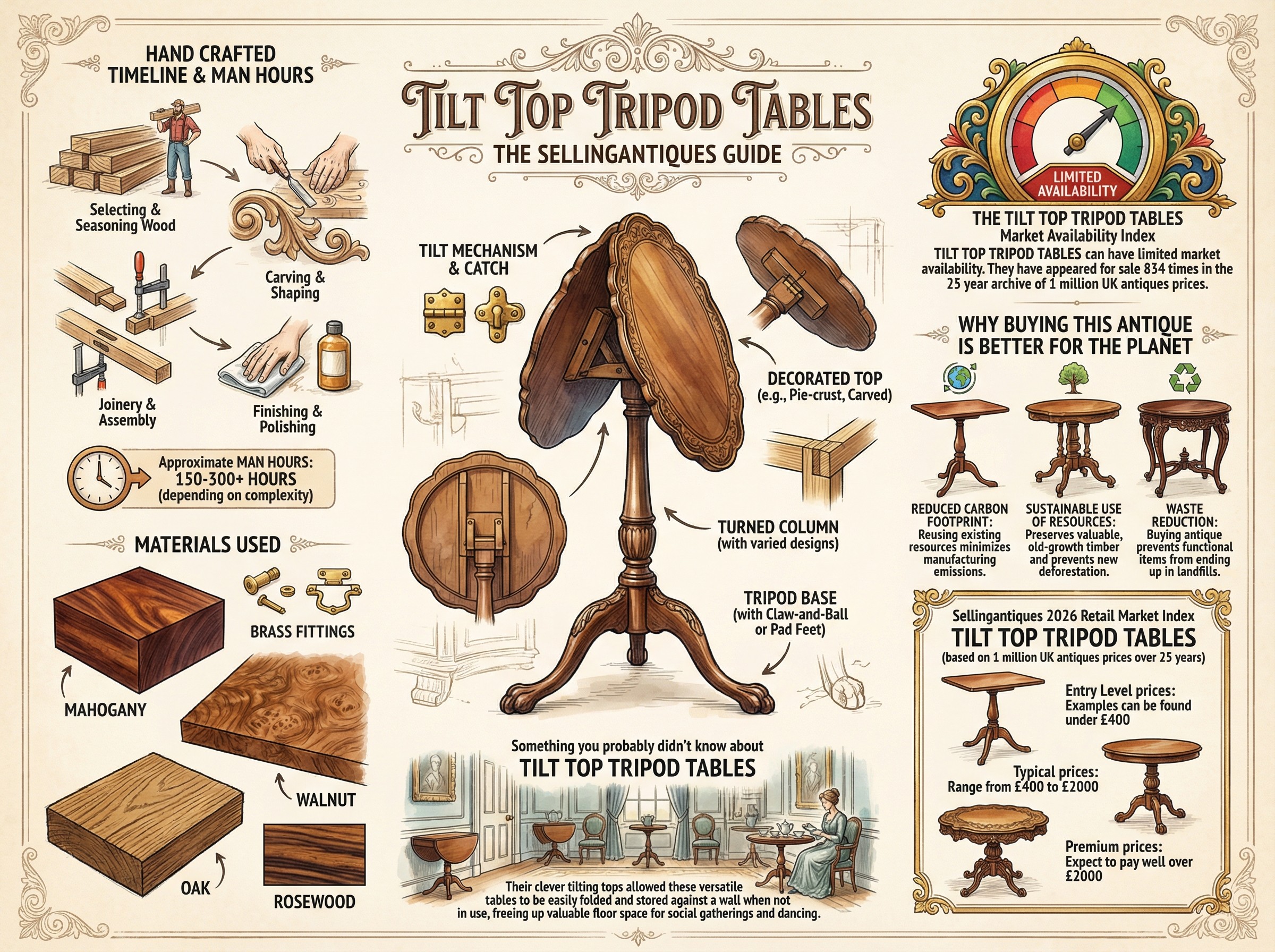Tilt Top Tripod Tables Guide Infographic