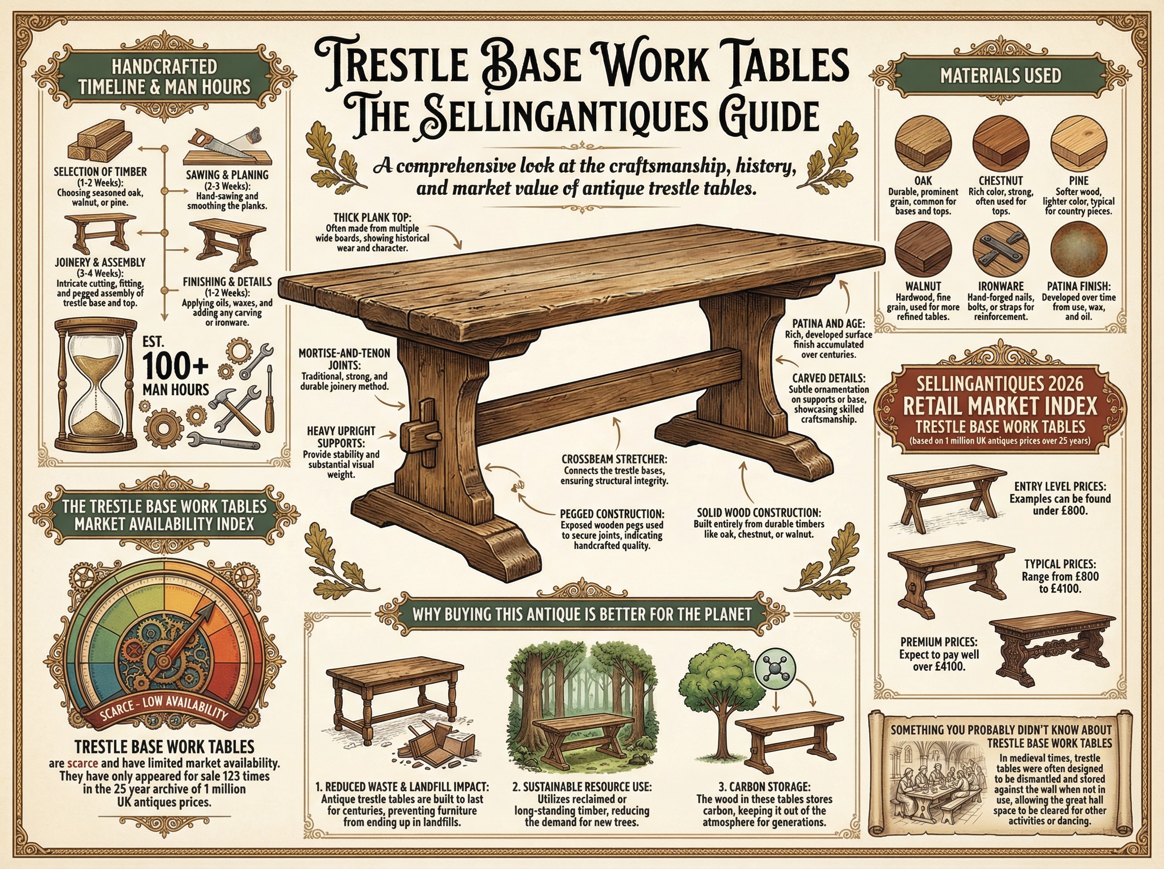 Trestle Base Work Tables Guide Infographic