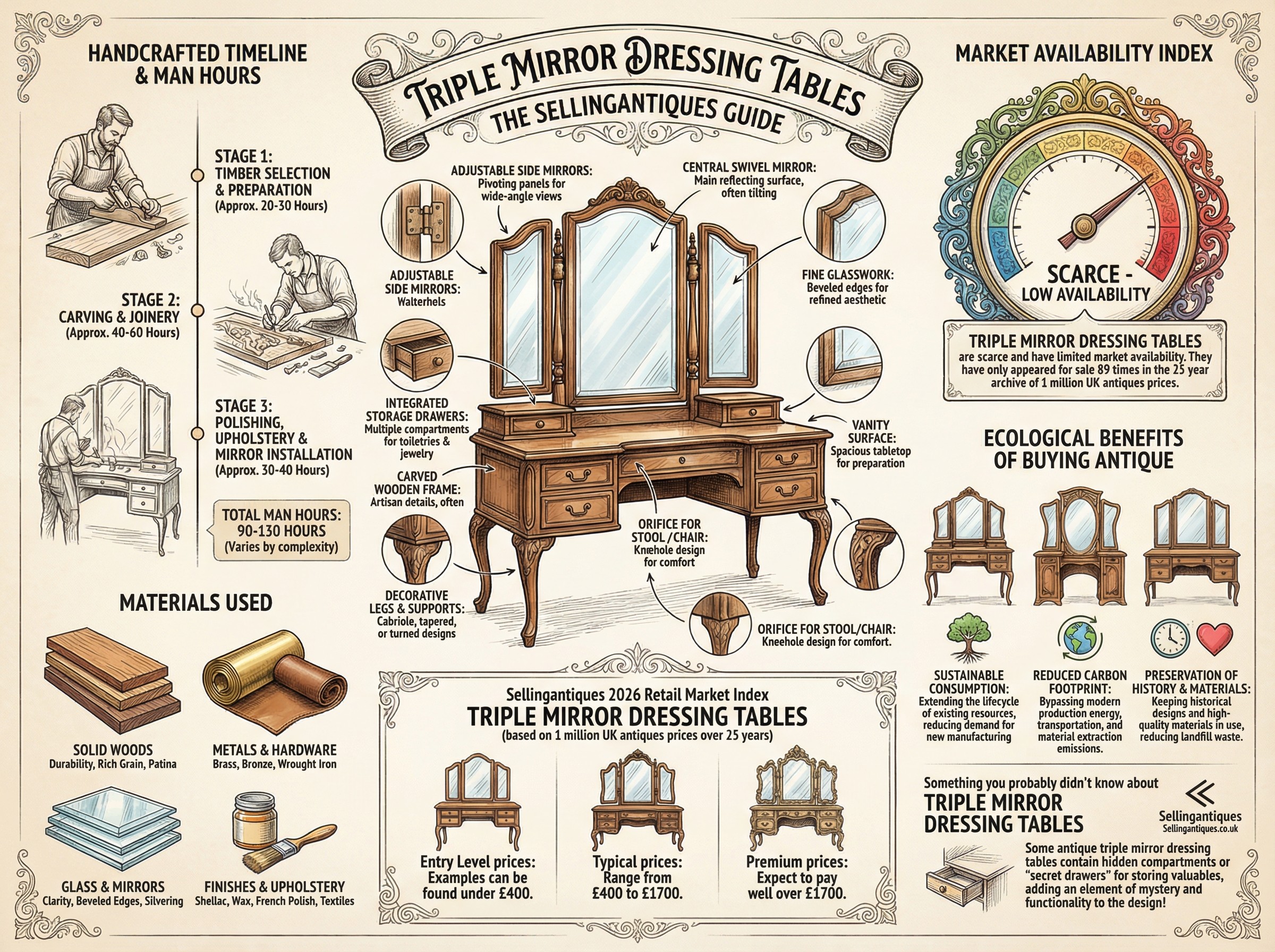 Triple Mirror Dressing Tables Guide Infographic