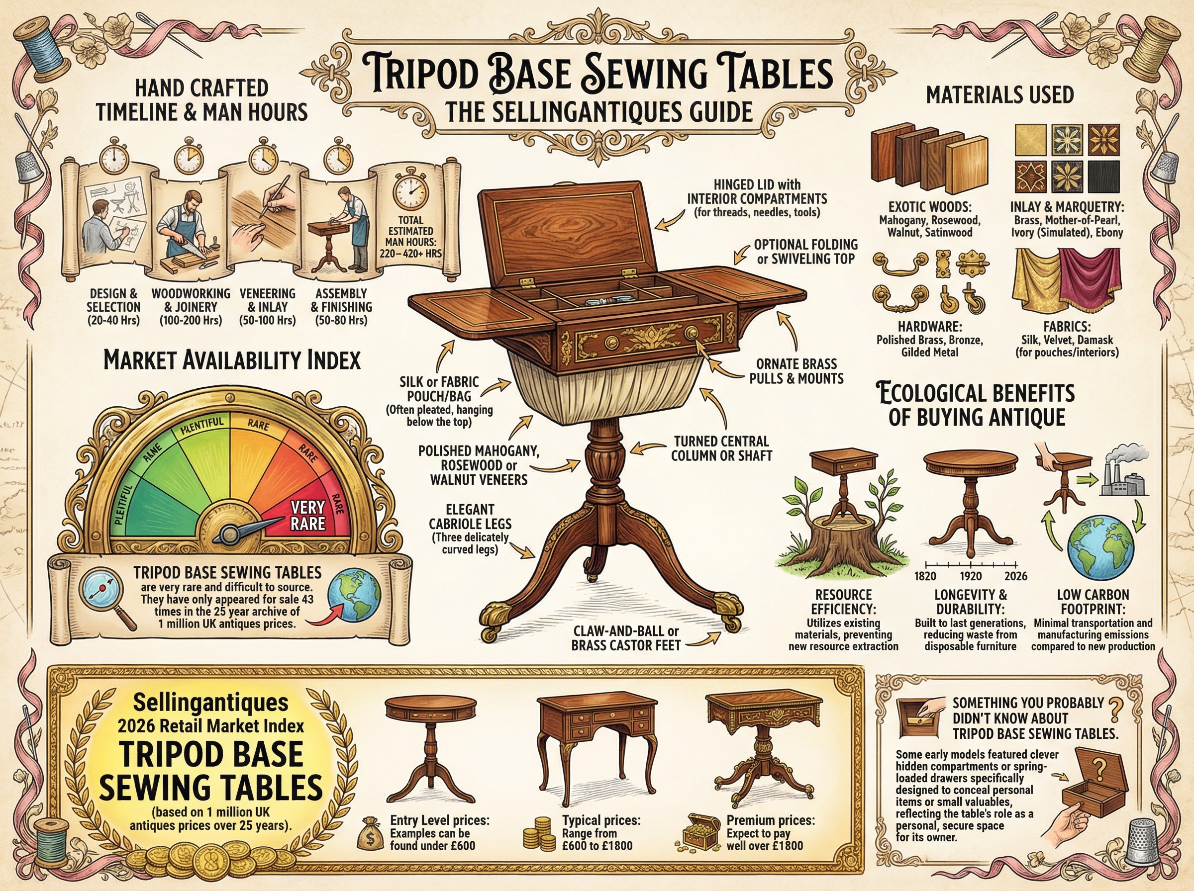 Tripod Base Sewing Tables Guide Infographic