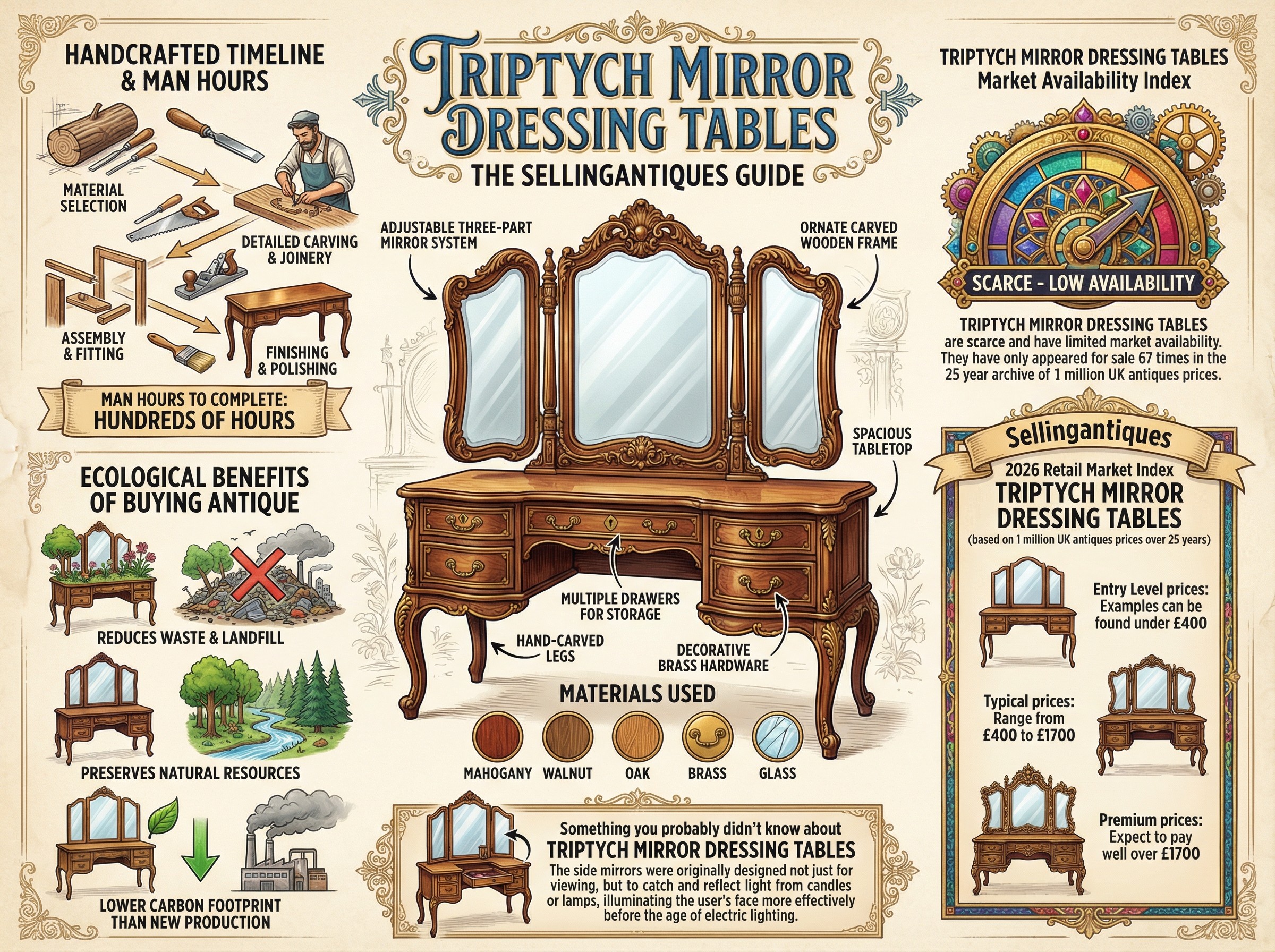 Triptych Mirror Dressing Tables Guide Infographic