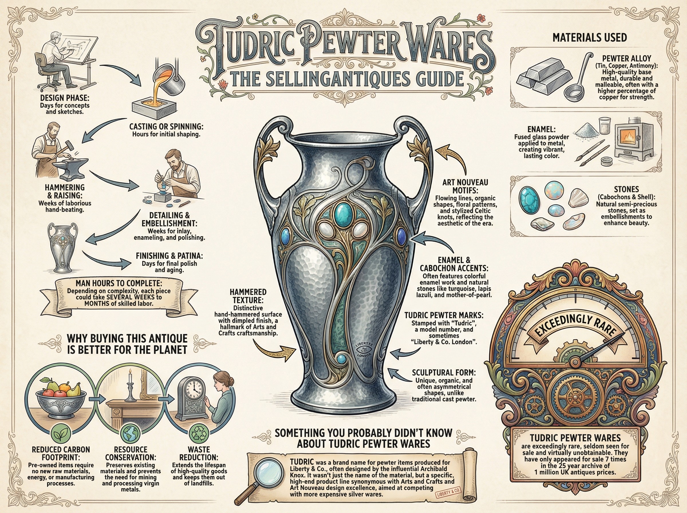 Tudric Pewter Wares Guide Infographic