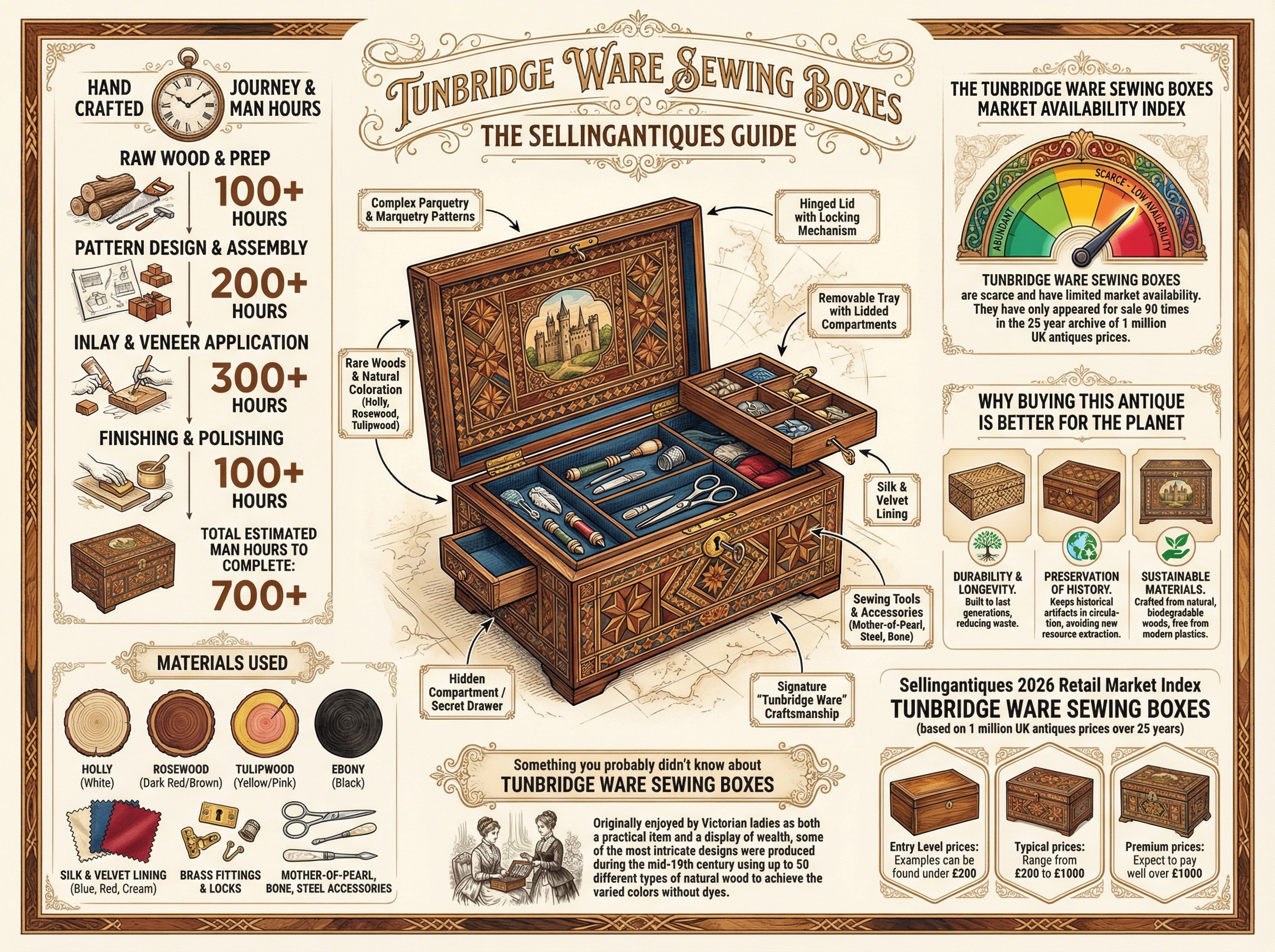 Tunbridge Ware Sewing Boxes Guide Infographic