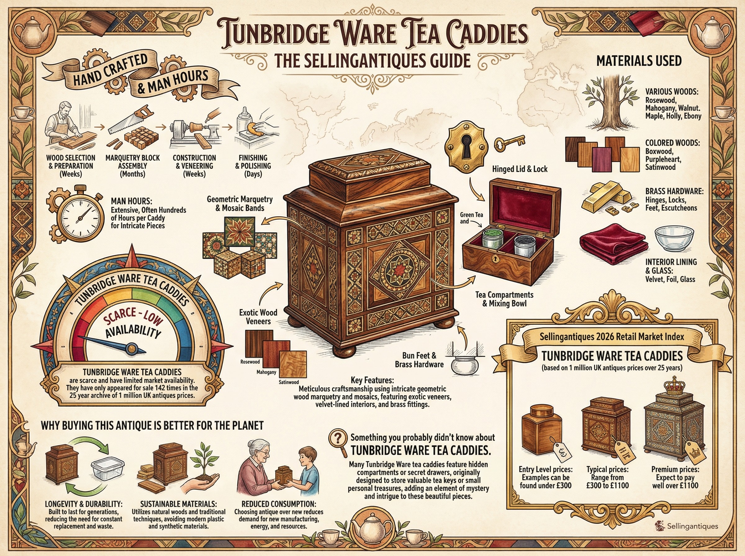 Tunbridge Ware Tea Caddies Guide Infographic
