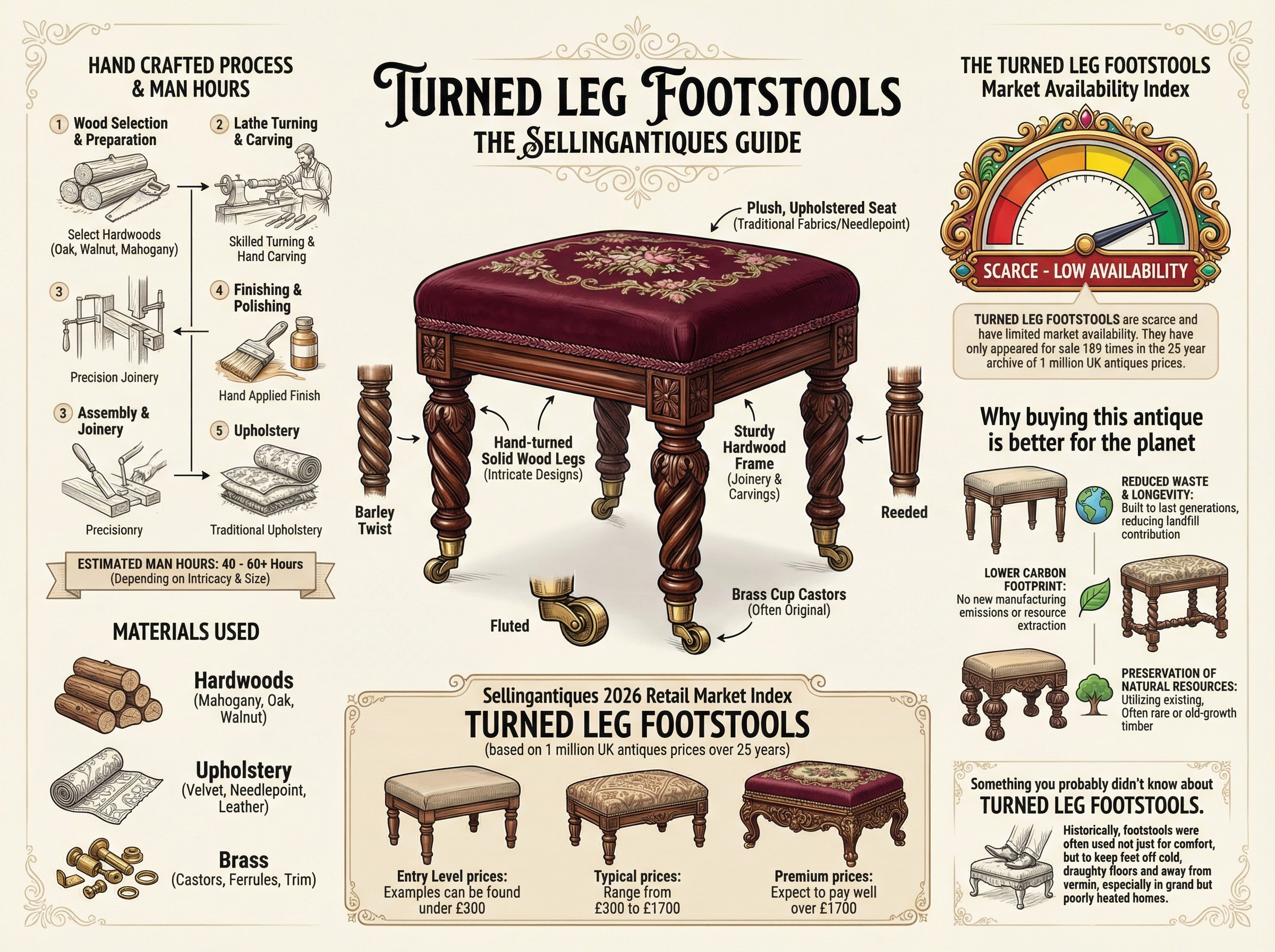 Turned Leg Footstools Guide Infographic