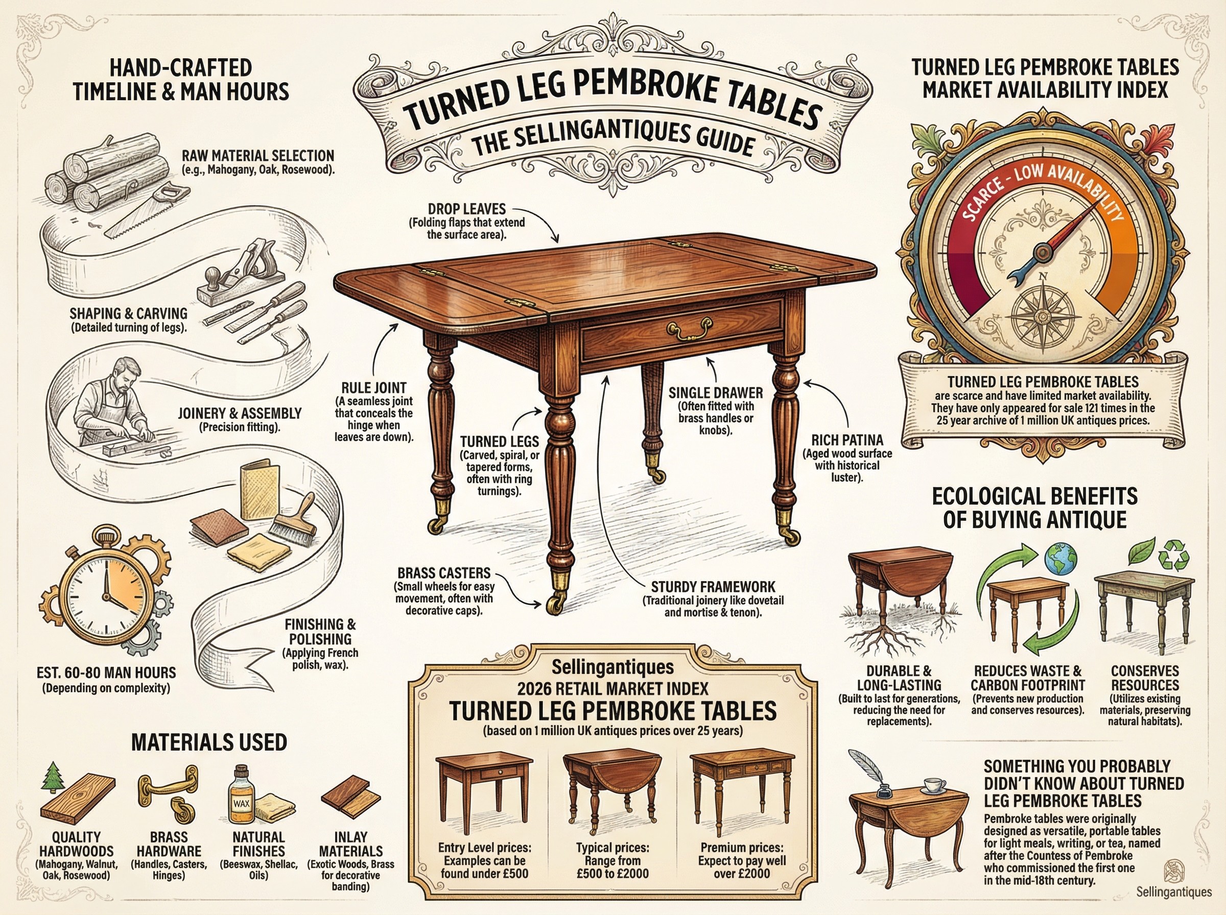 Turned Leg Pembroke Tables Guide Infographic