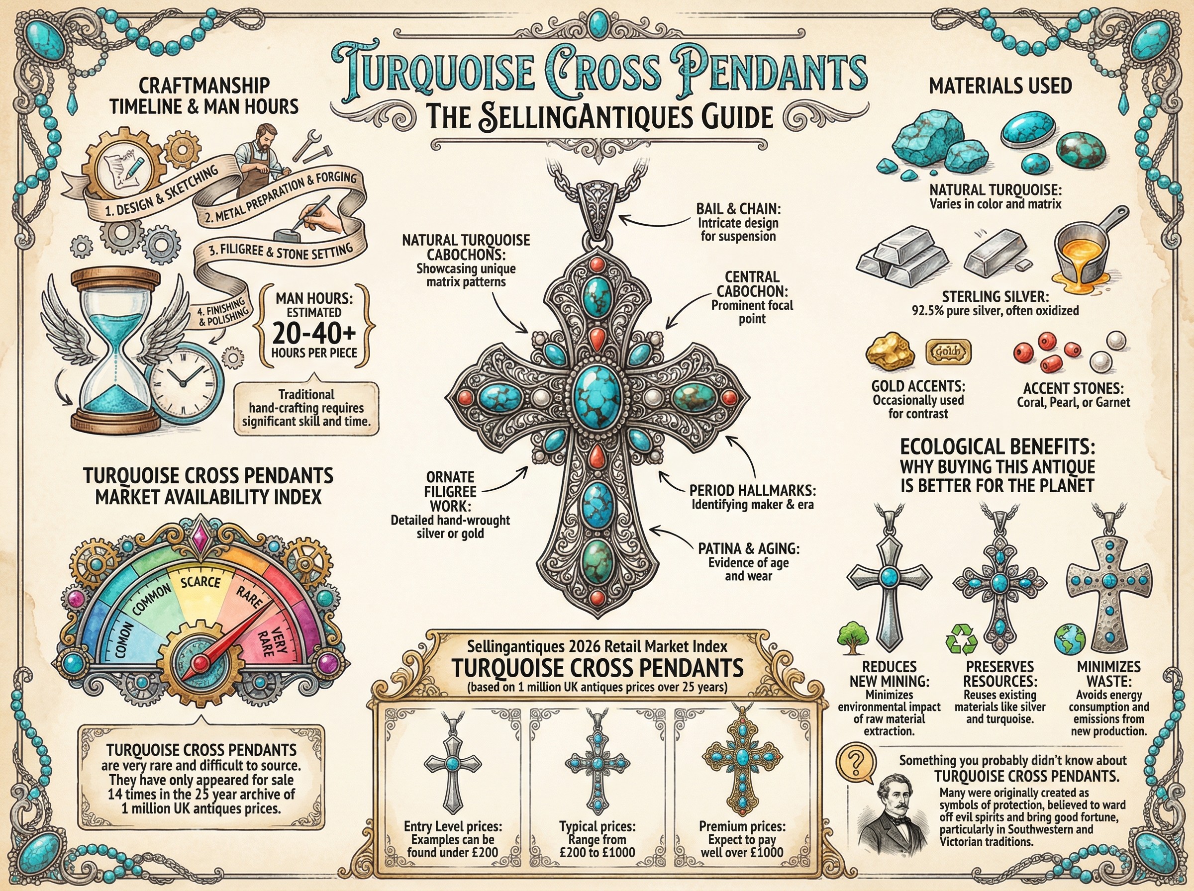 Turquoise Cross Pendants Guide Infographic