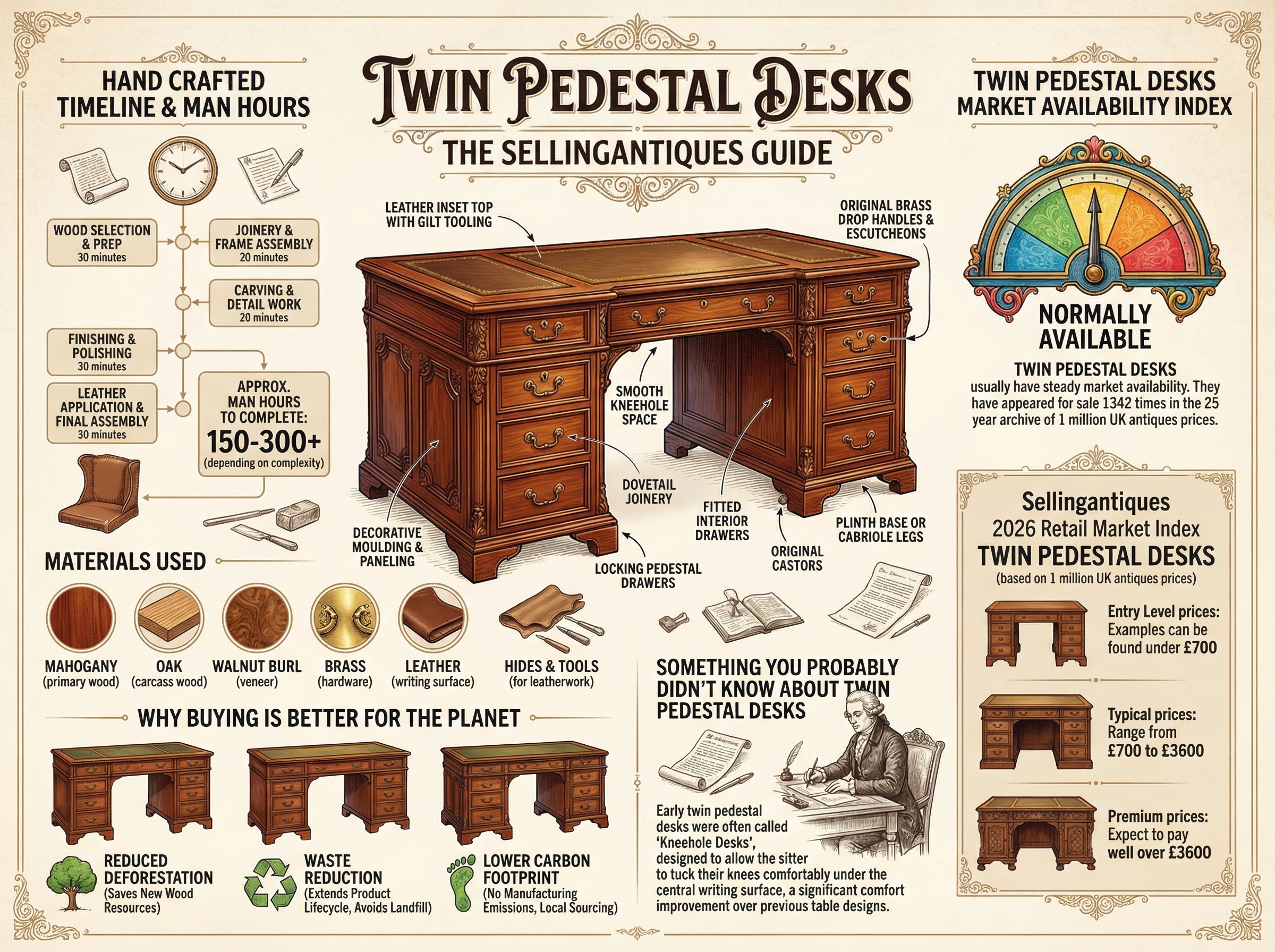 Twin Pedestal Desks Guide Infographic
