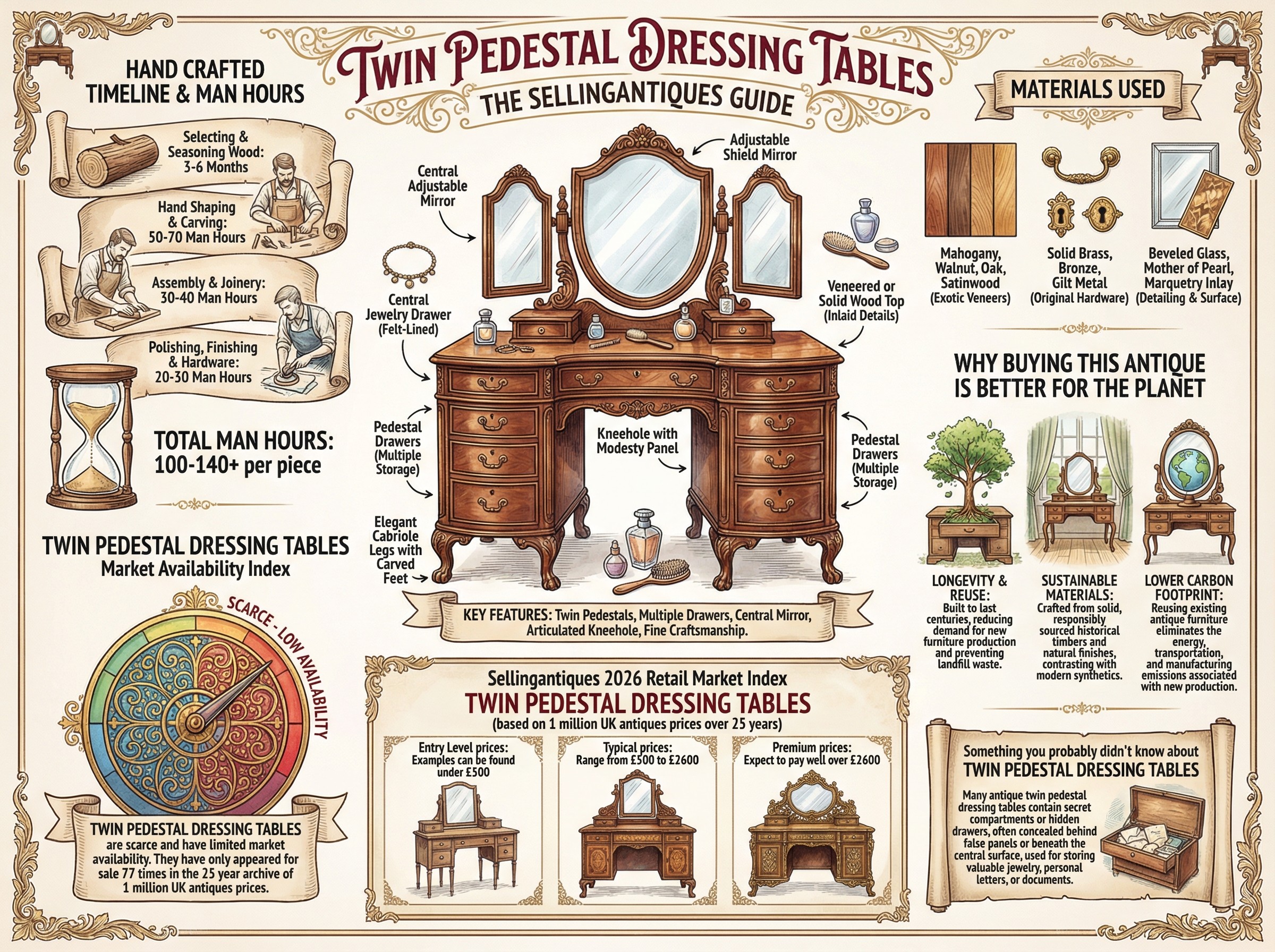 Twin Pedestal Dressing Tables Guide Infographic