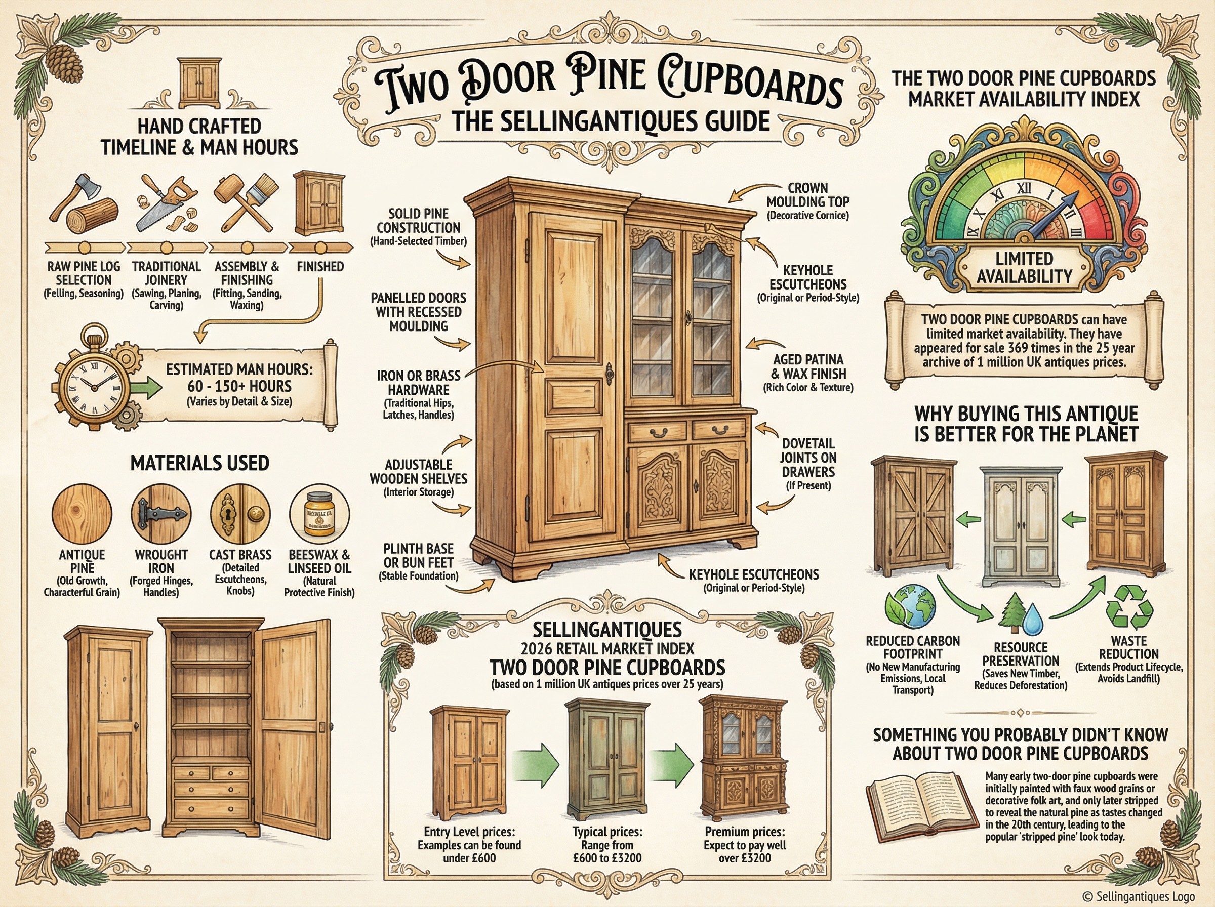 Two Door Pine Cupboards Guide Infographic