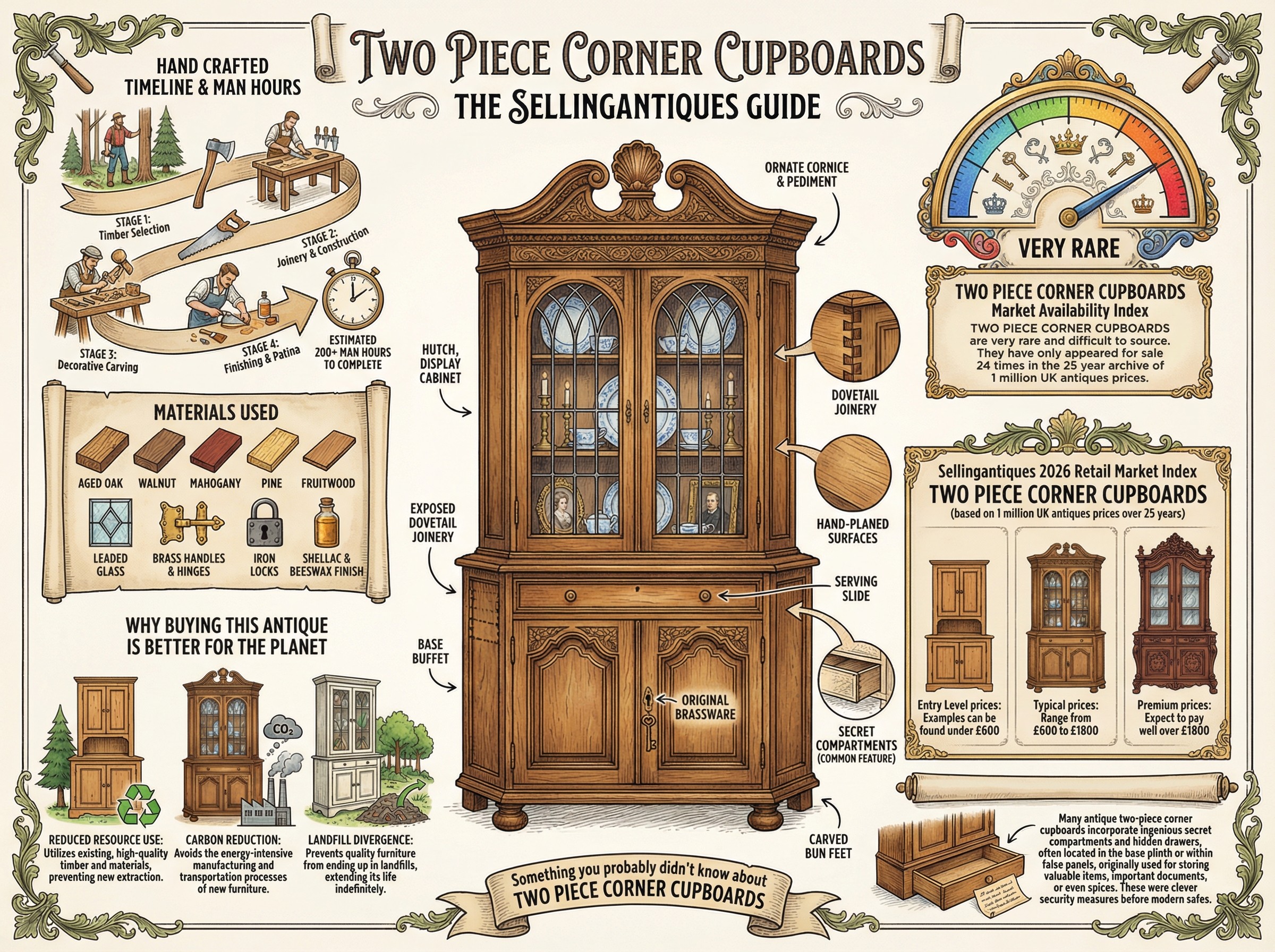 Two Piece Corner Cupboards Guide Infographic