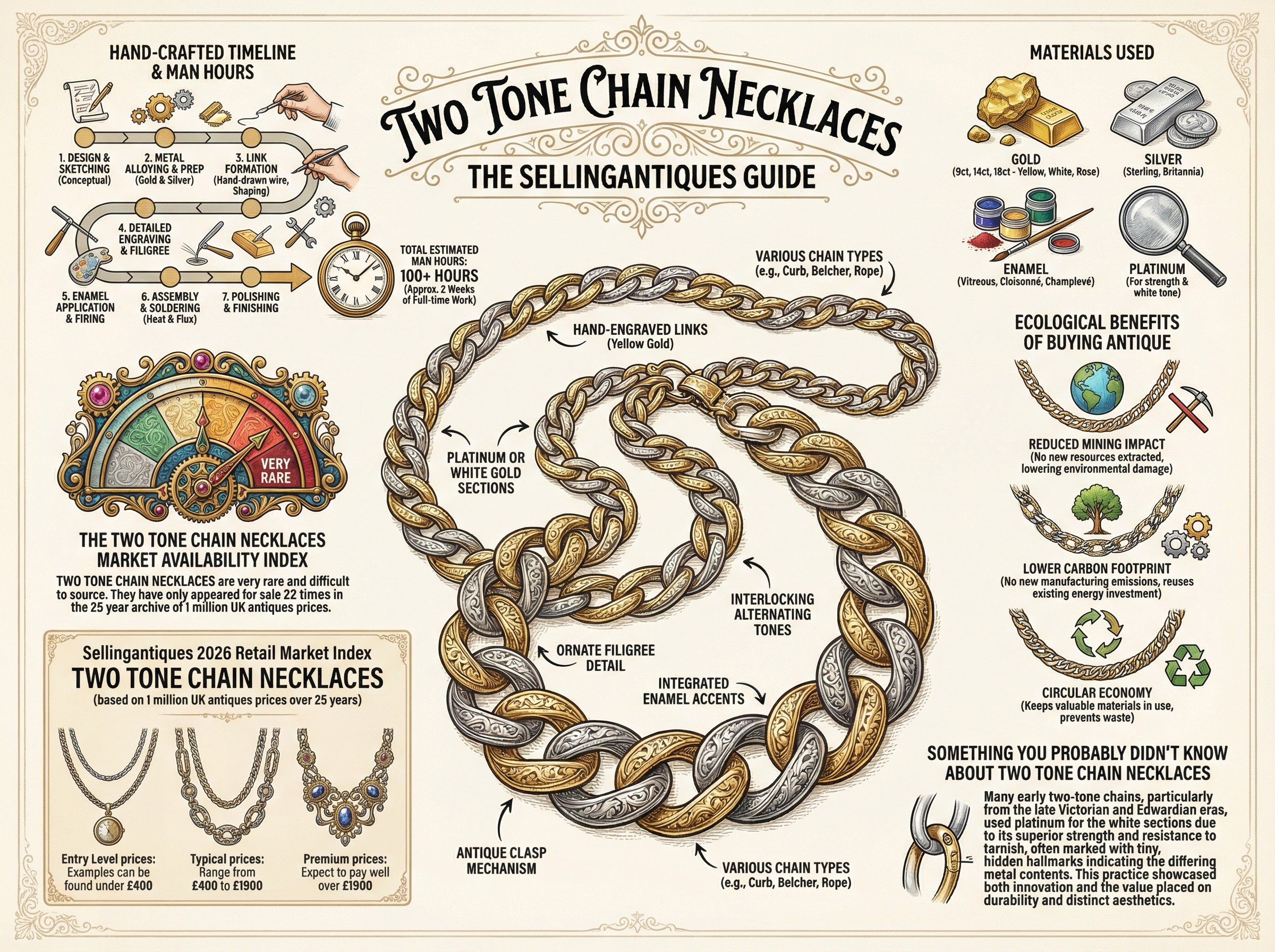 Two Tone Chain Necklaces Guide Infographic