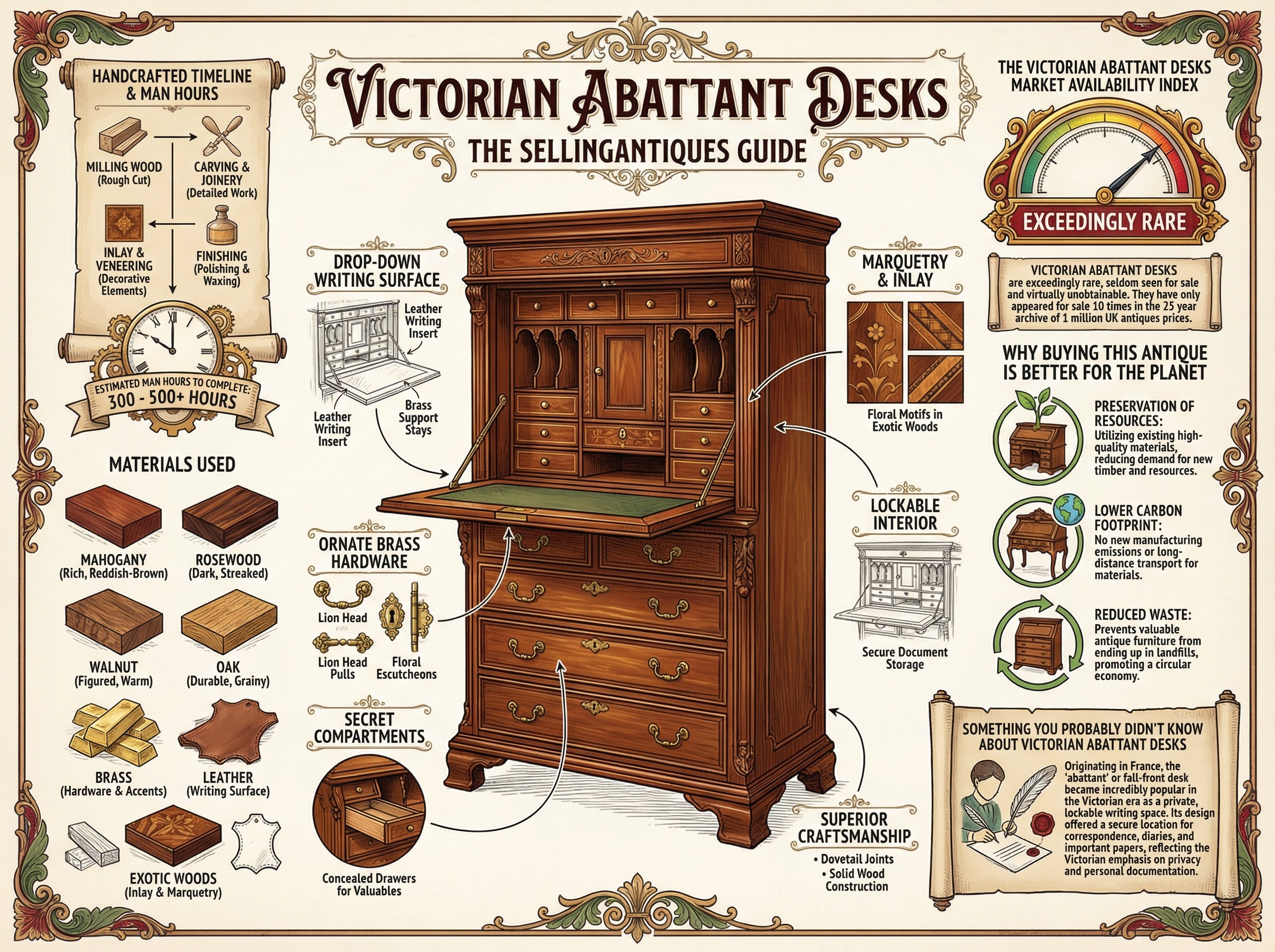 Victorian Abattant Desks Guide Infographic