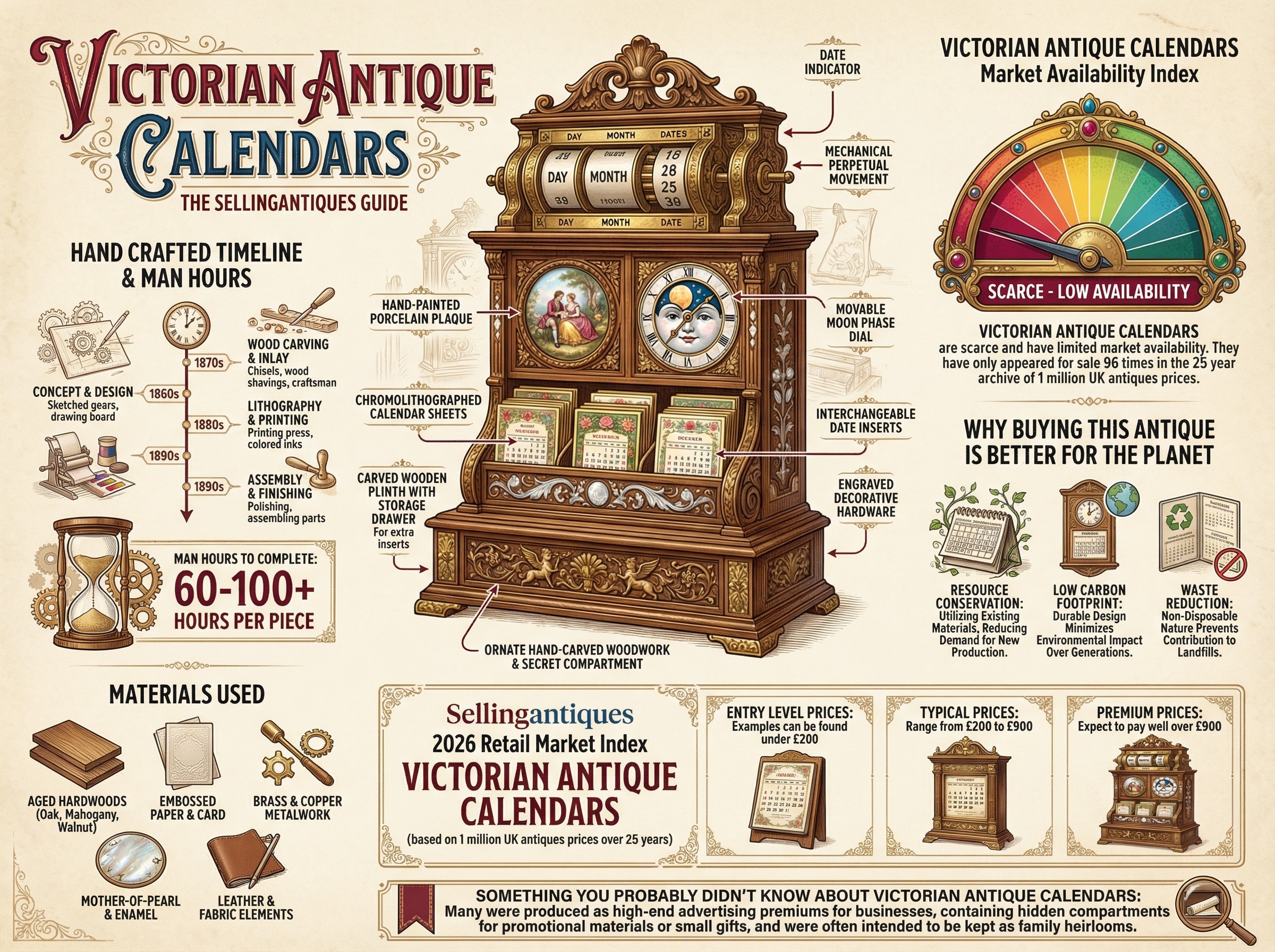 Victorian Antique Calendars Guide Infographic