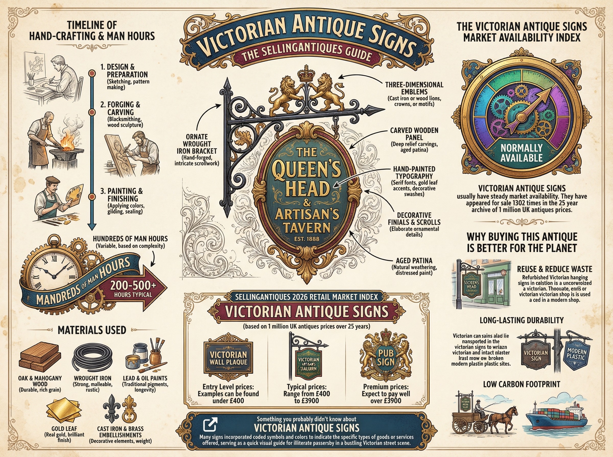 Victorian Antique Signs Guide Infographic