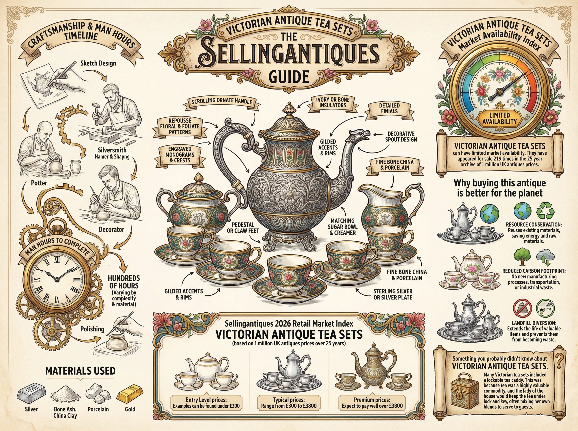 Victorian Antique Tea Sets Guide Infographic