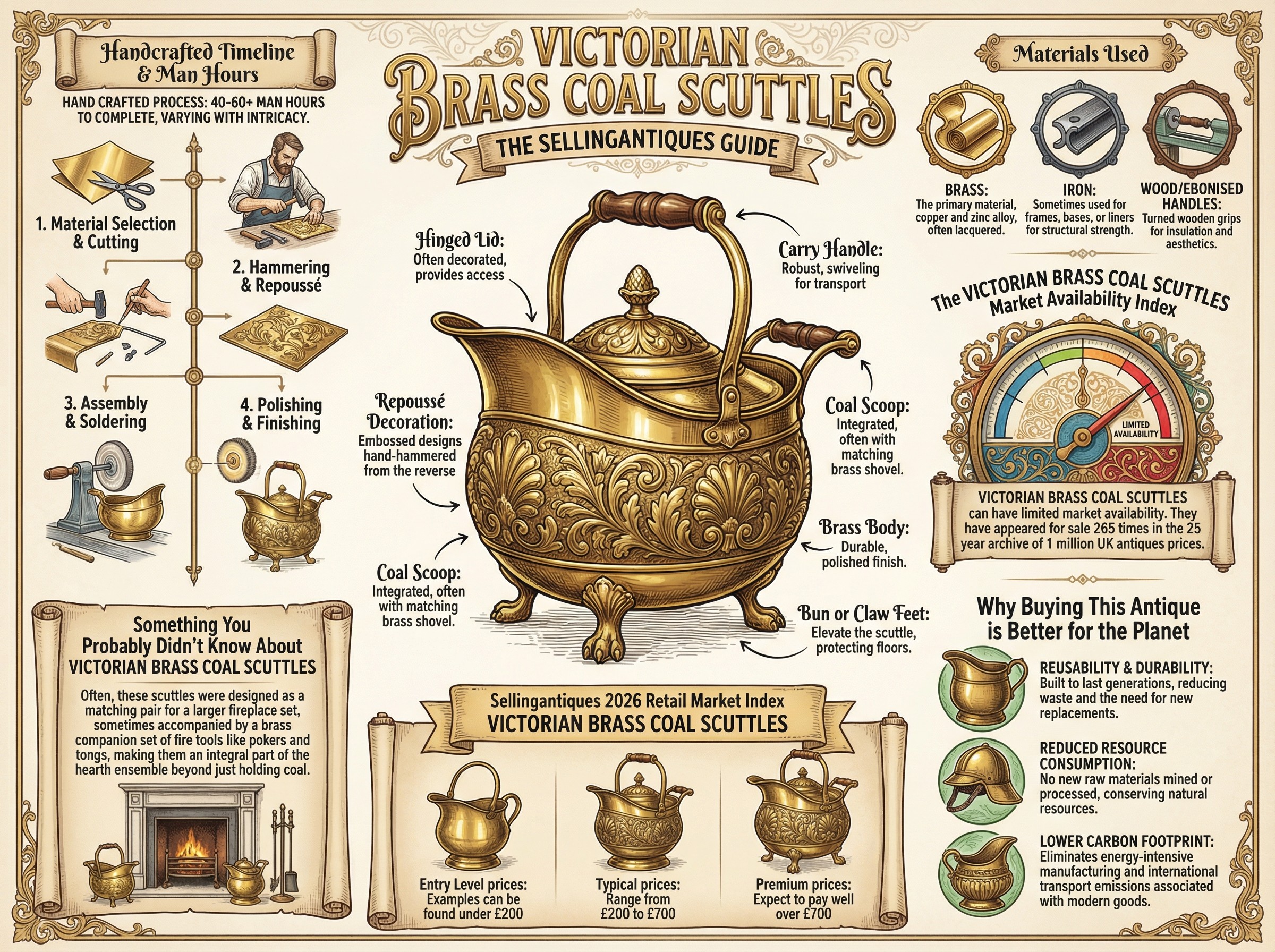 Victorian Brass Coal Scuttles Guide Infographic