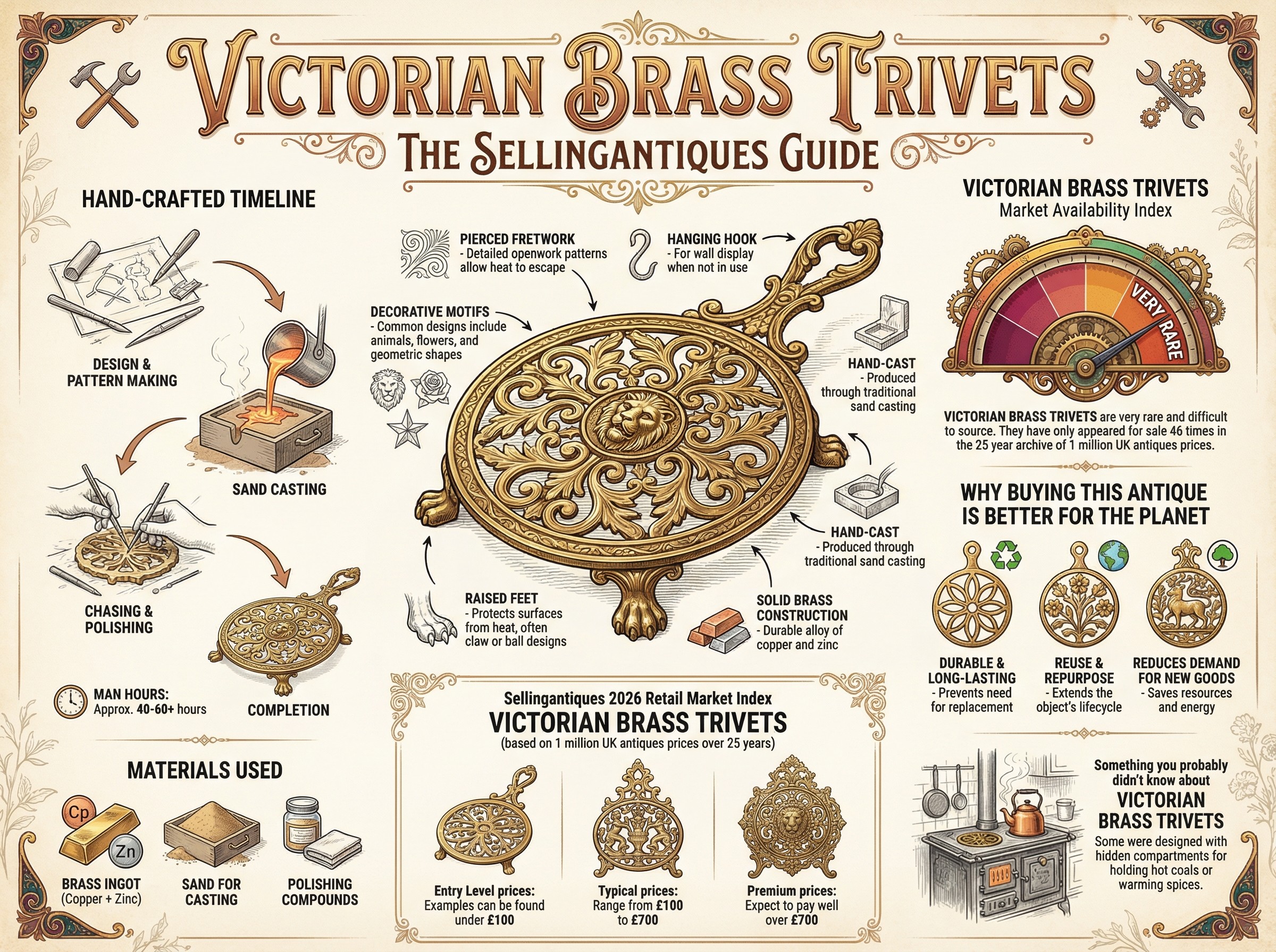 Victorian Brass Trivets Guide Infographic