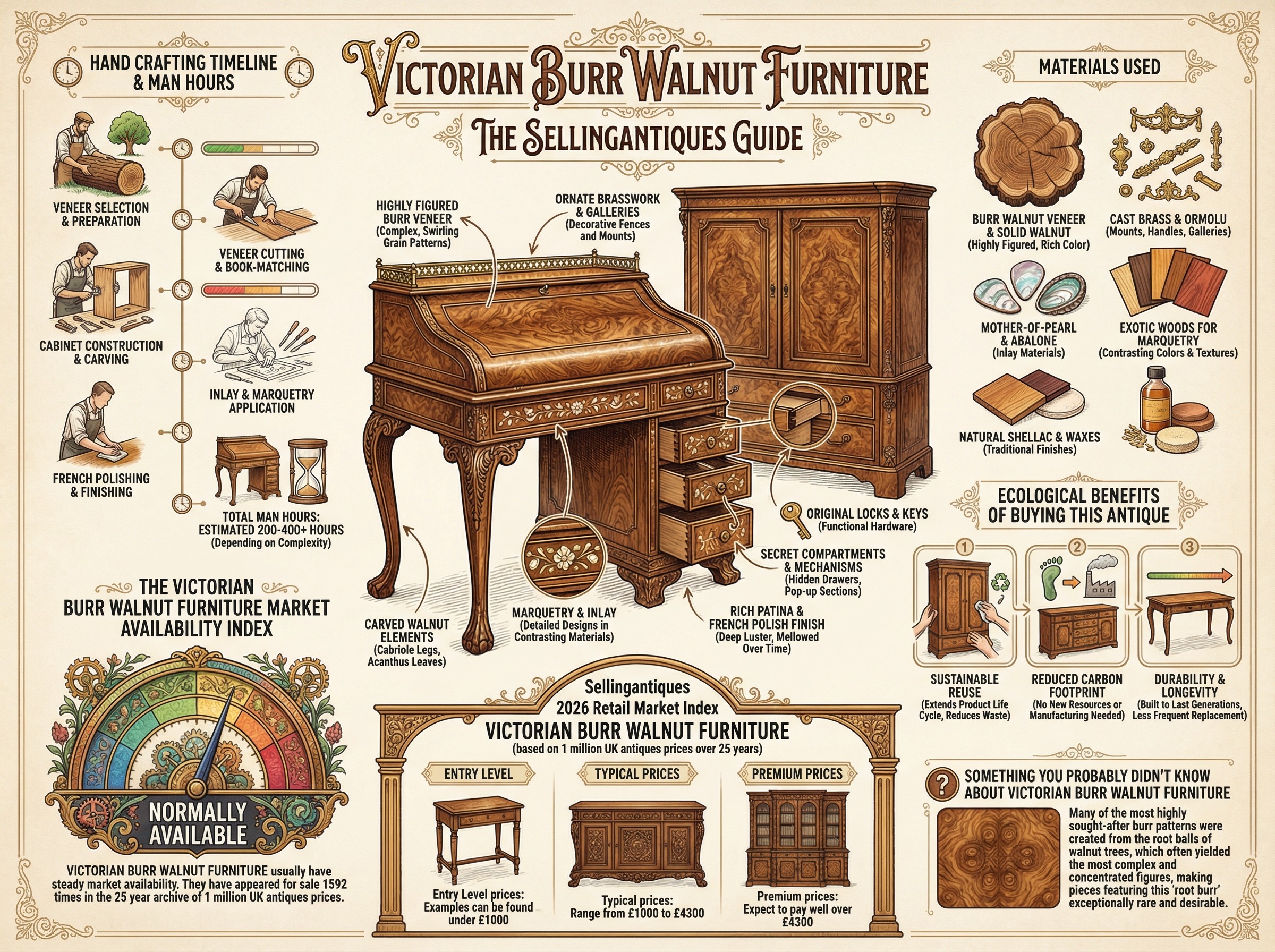 Victorian Burr Walnut Furniture Guide Infographic