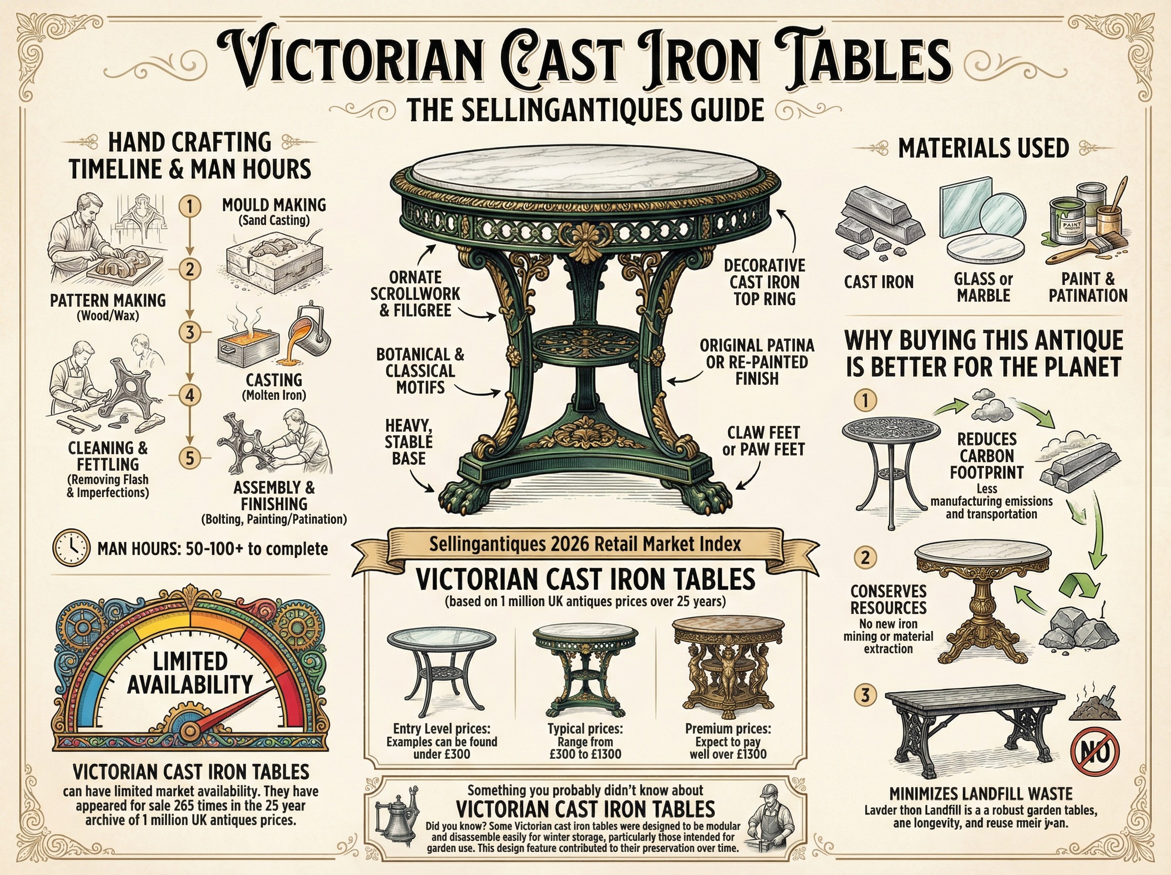 Victorian Cast Iron Tables Guide Infographic