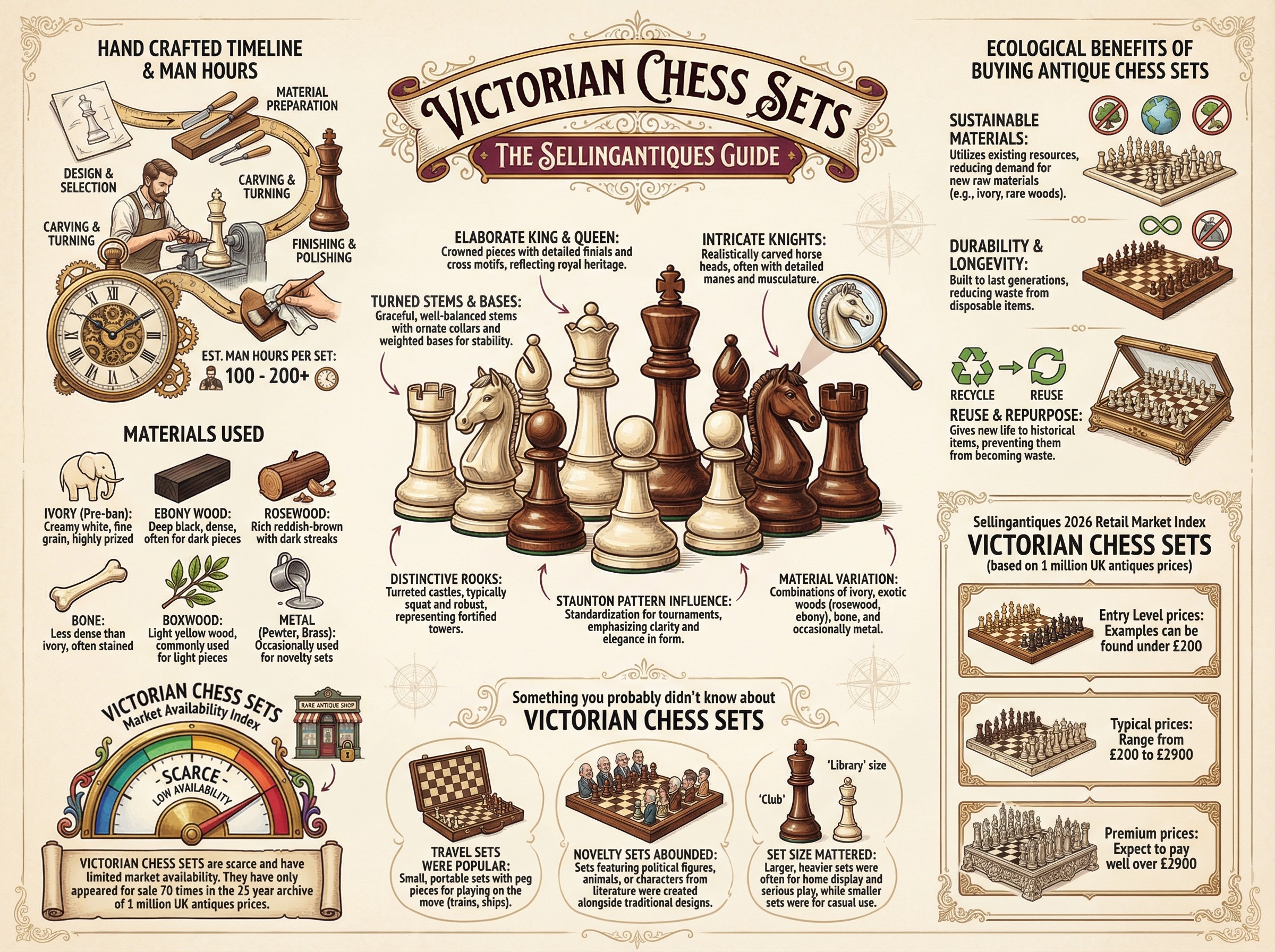 Victorian Chess Sets Guide Infographic