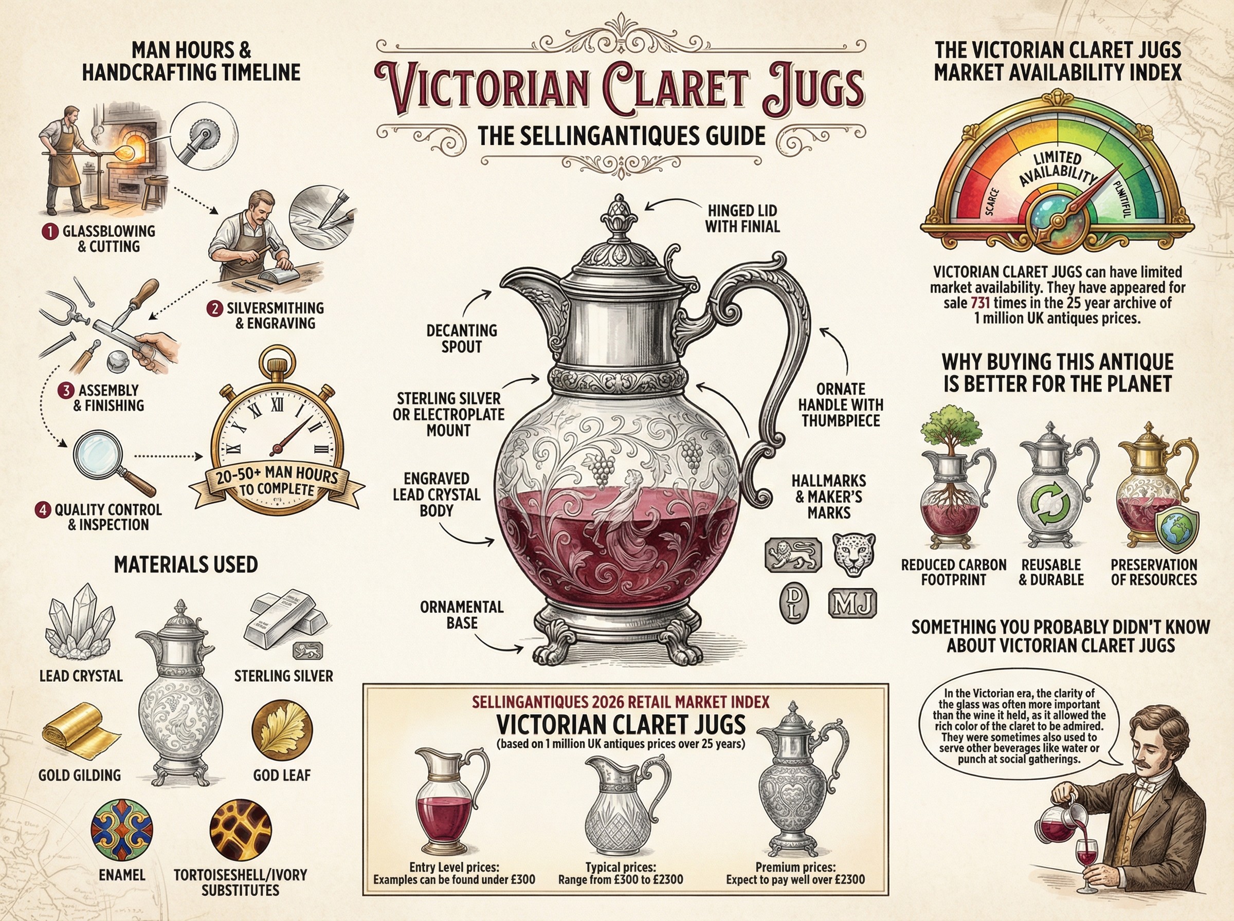 Victorian Claret Jugs Guide Infographic