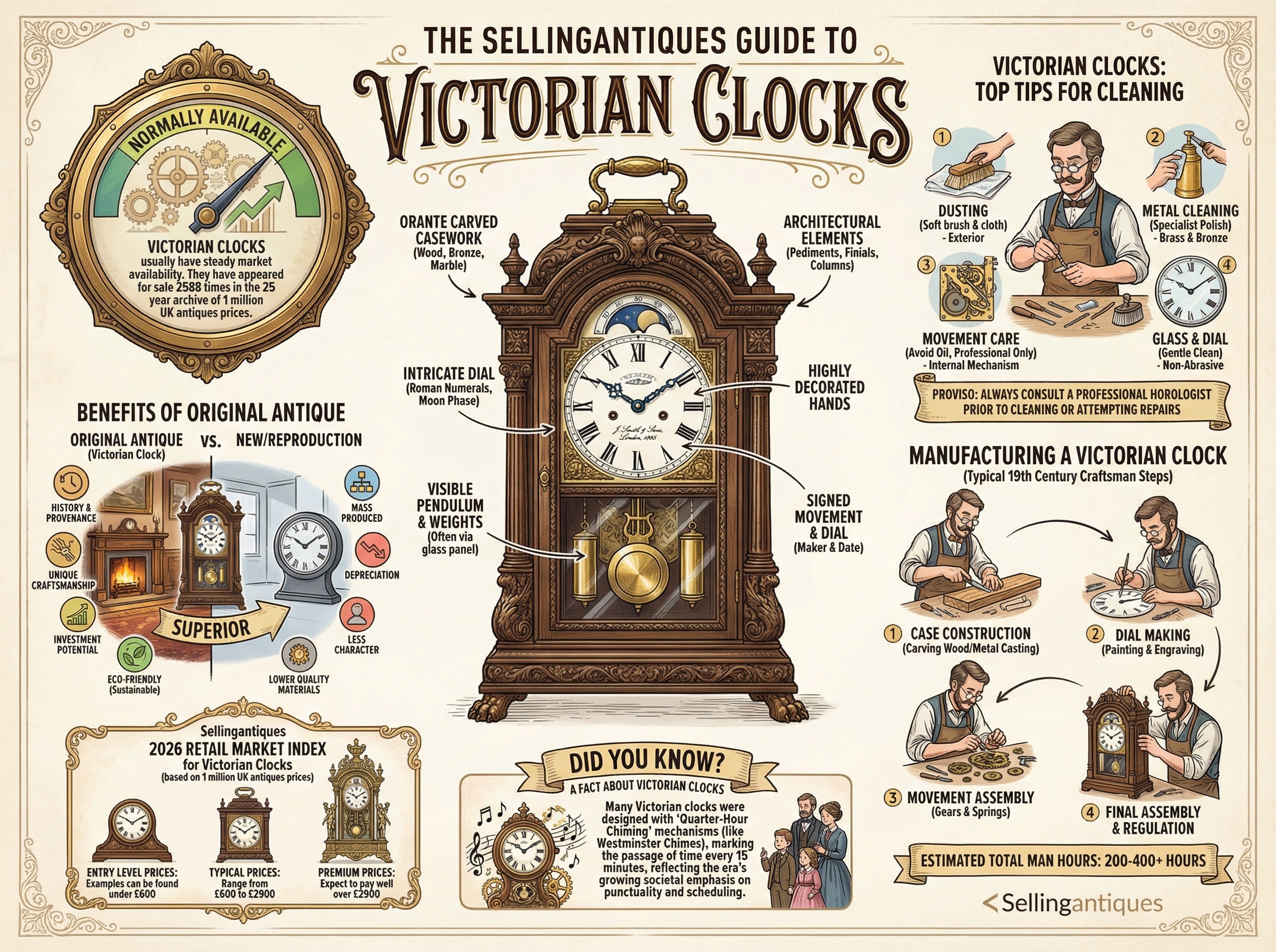 Victorian Clocks Guide Infographic