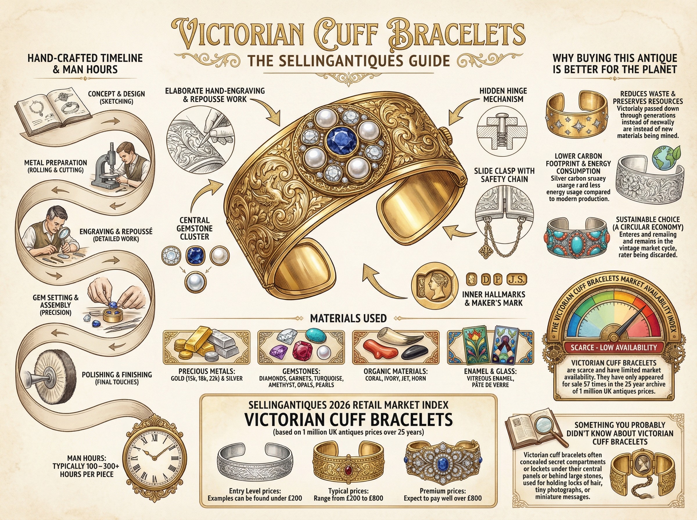 Victorian Cuff Bracelets Guide Infographic