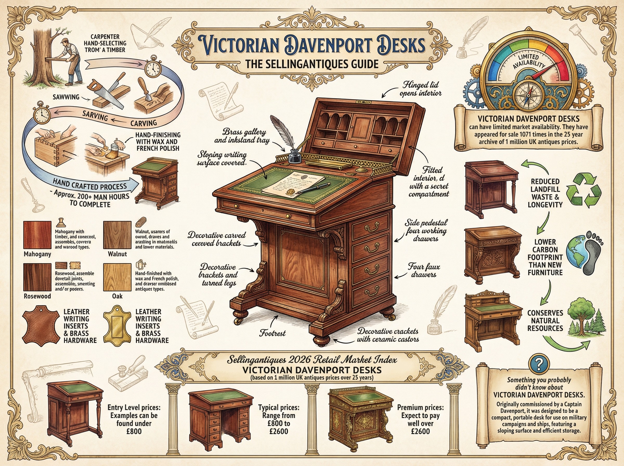 Victorian Davenport Desks Guide Infographic