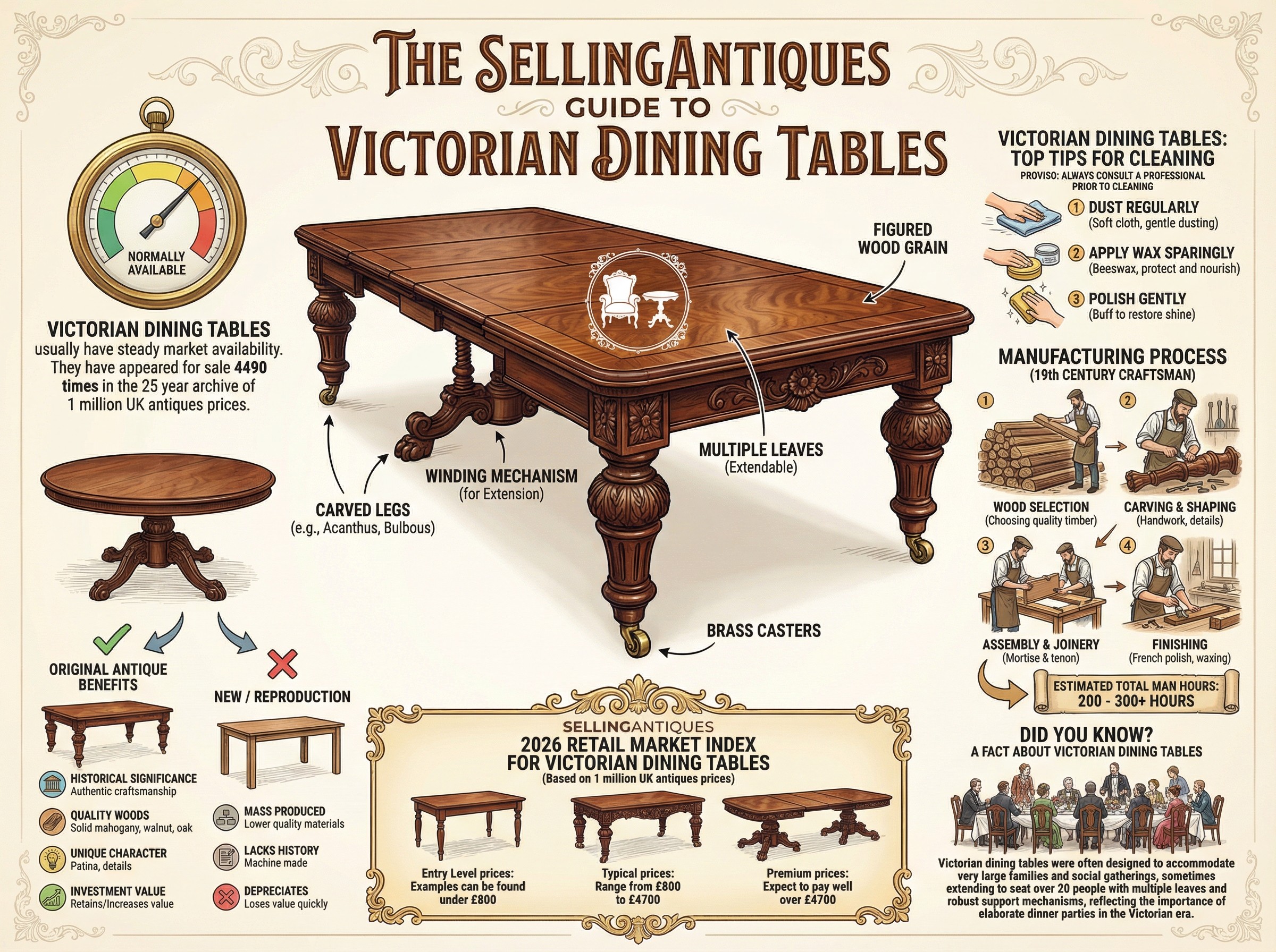 Victorian Dining Tables Guide Infographic