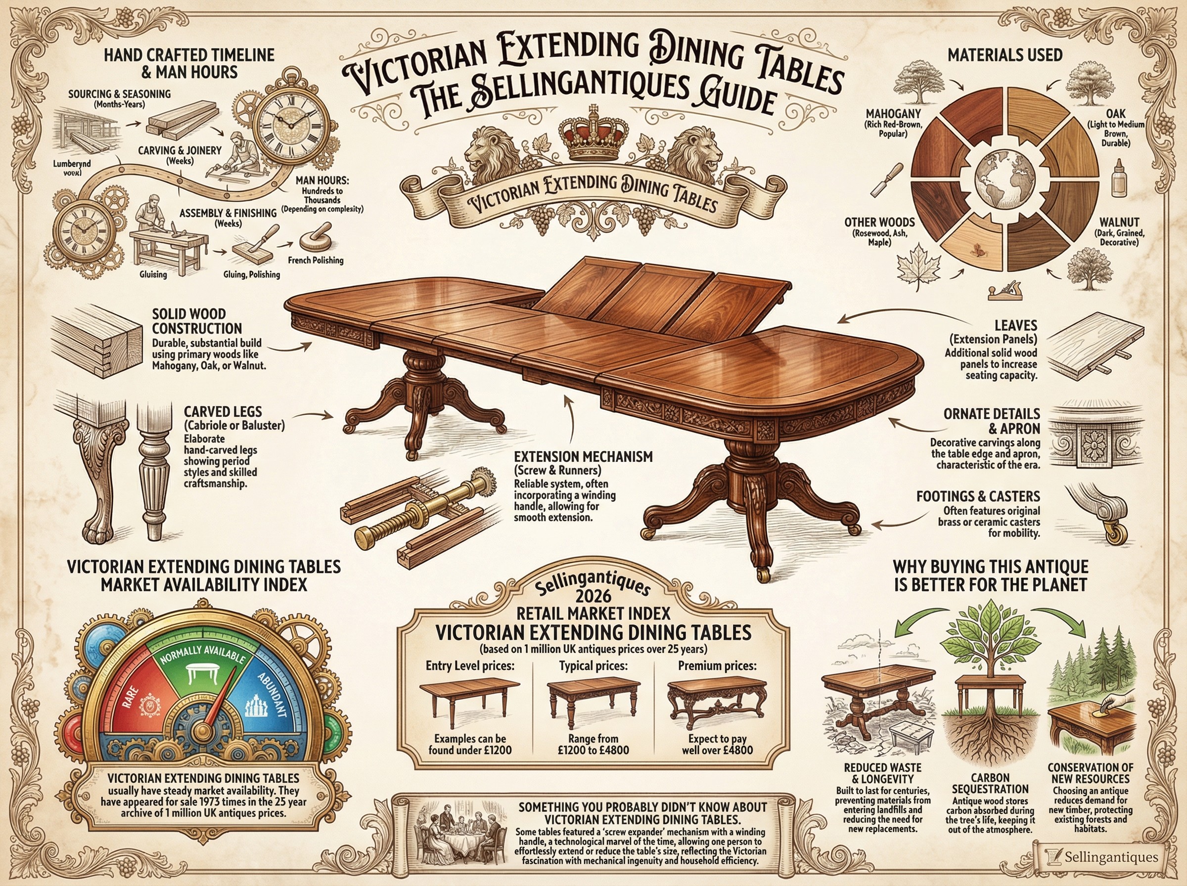 Victorian Extending Dining Tables Guide Infographic