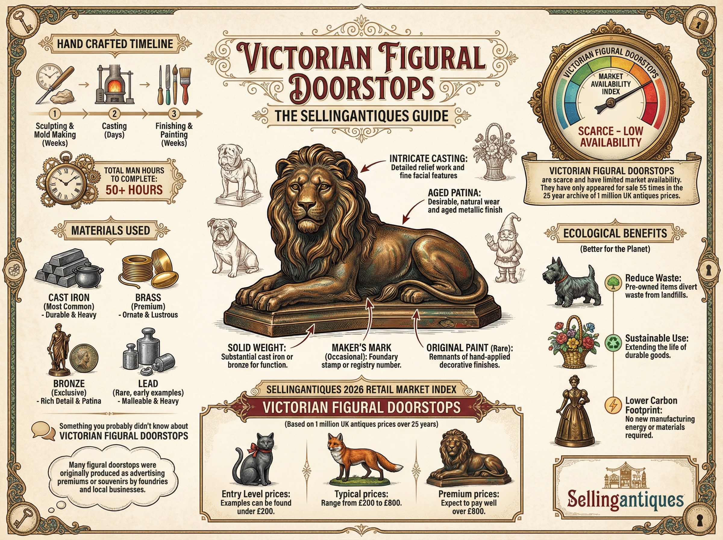 Victorian Figural Doorstops Guide Infographic