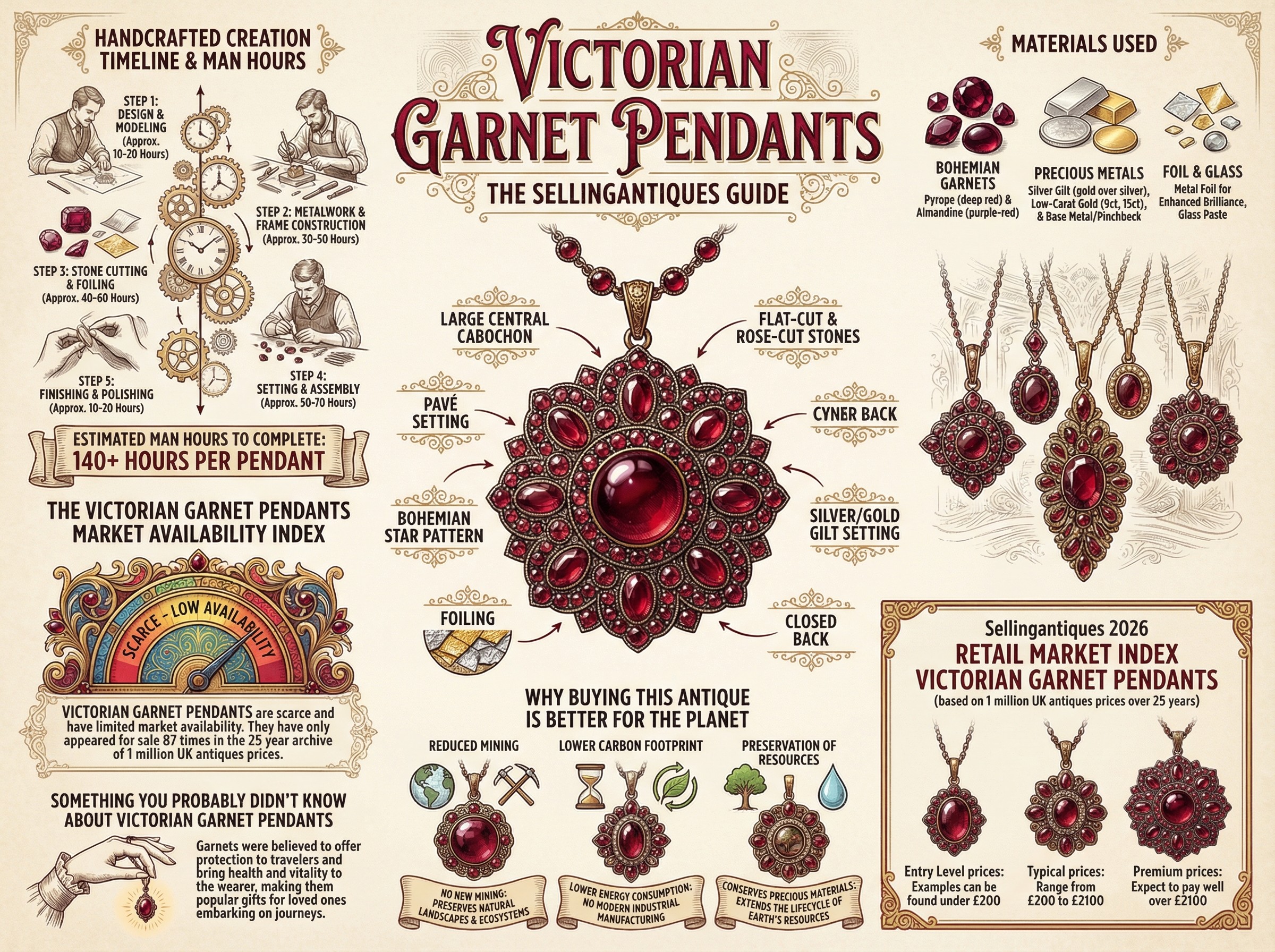 Victorian Garnet Pendants Guide Infographic