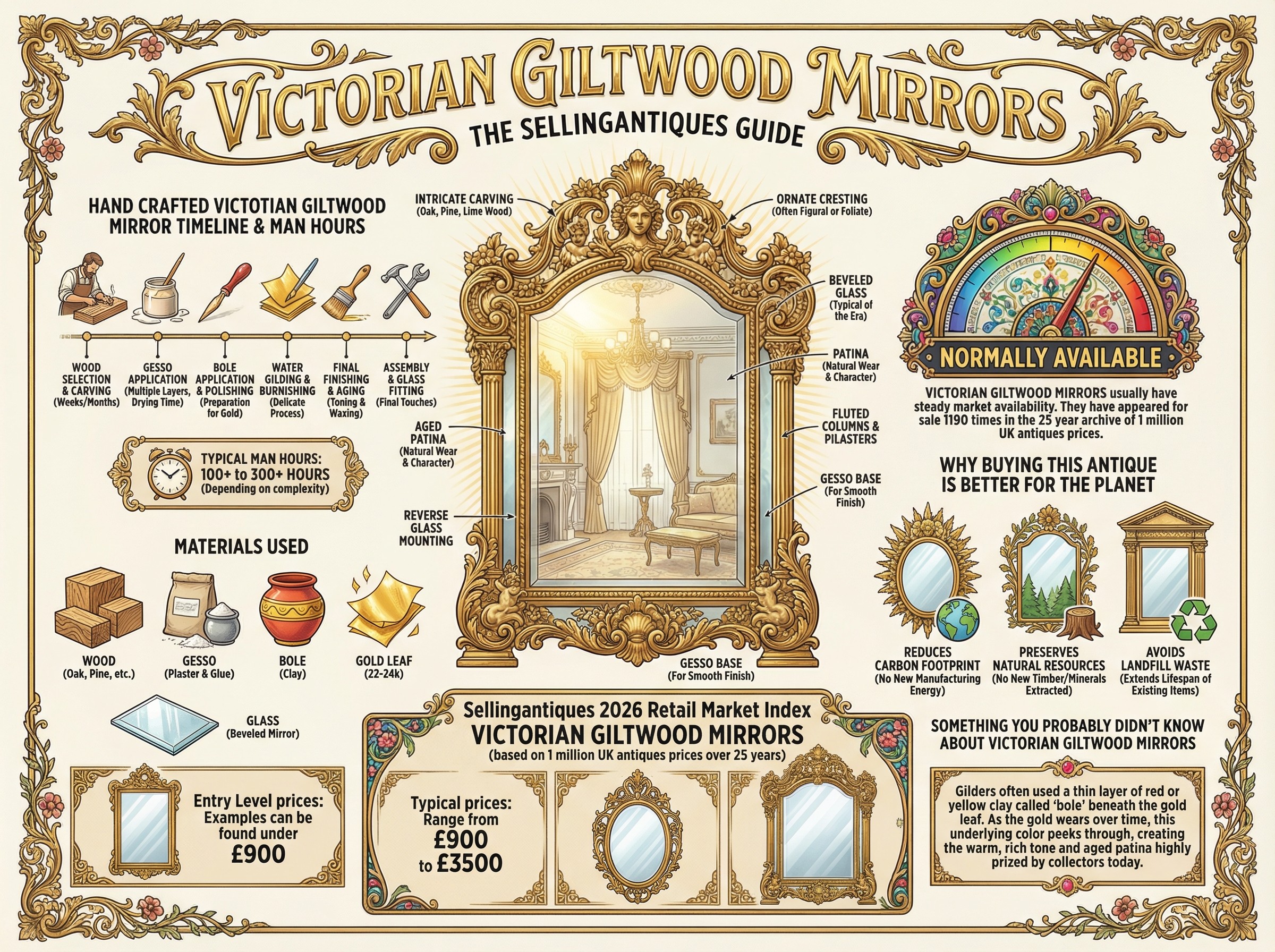 Victorian Giltwood Mirrors Guide Infographic