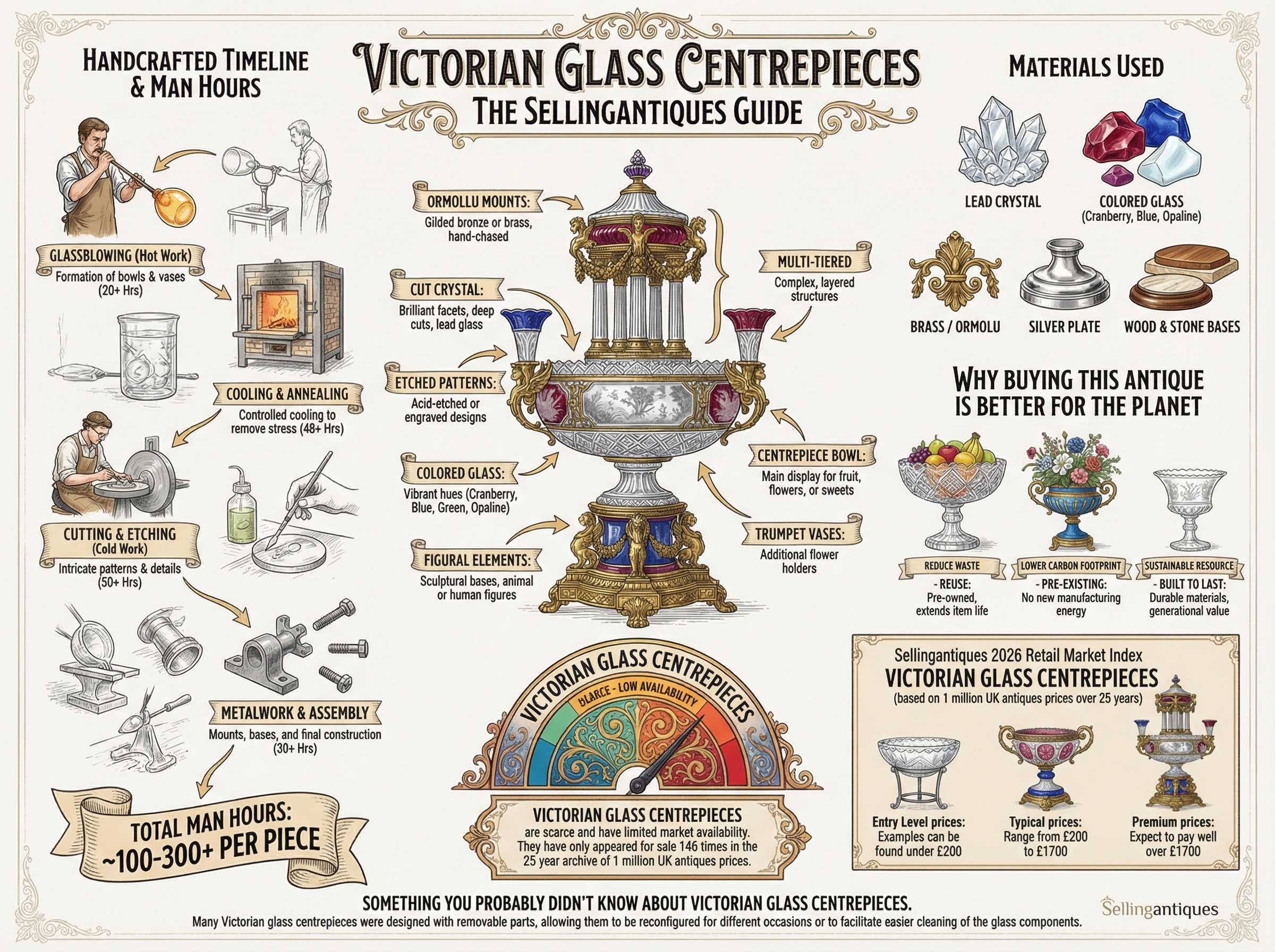 Victorian Glass Centrepieces Guide Infographic