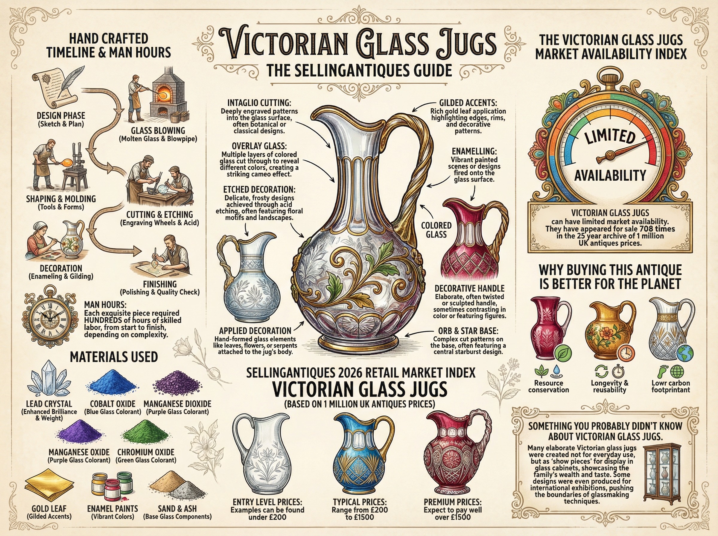 Victorian Glass Jugs Guide Infographic