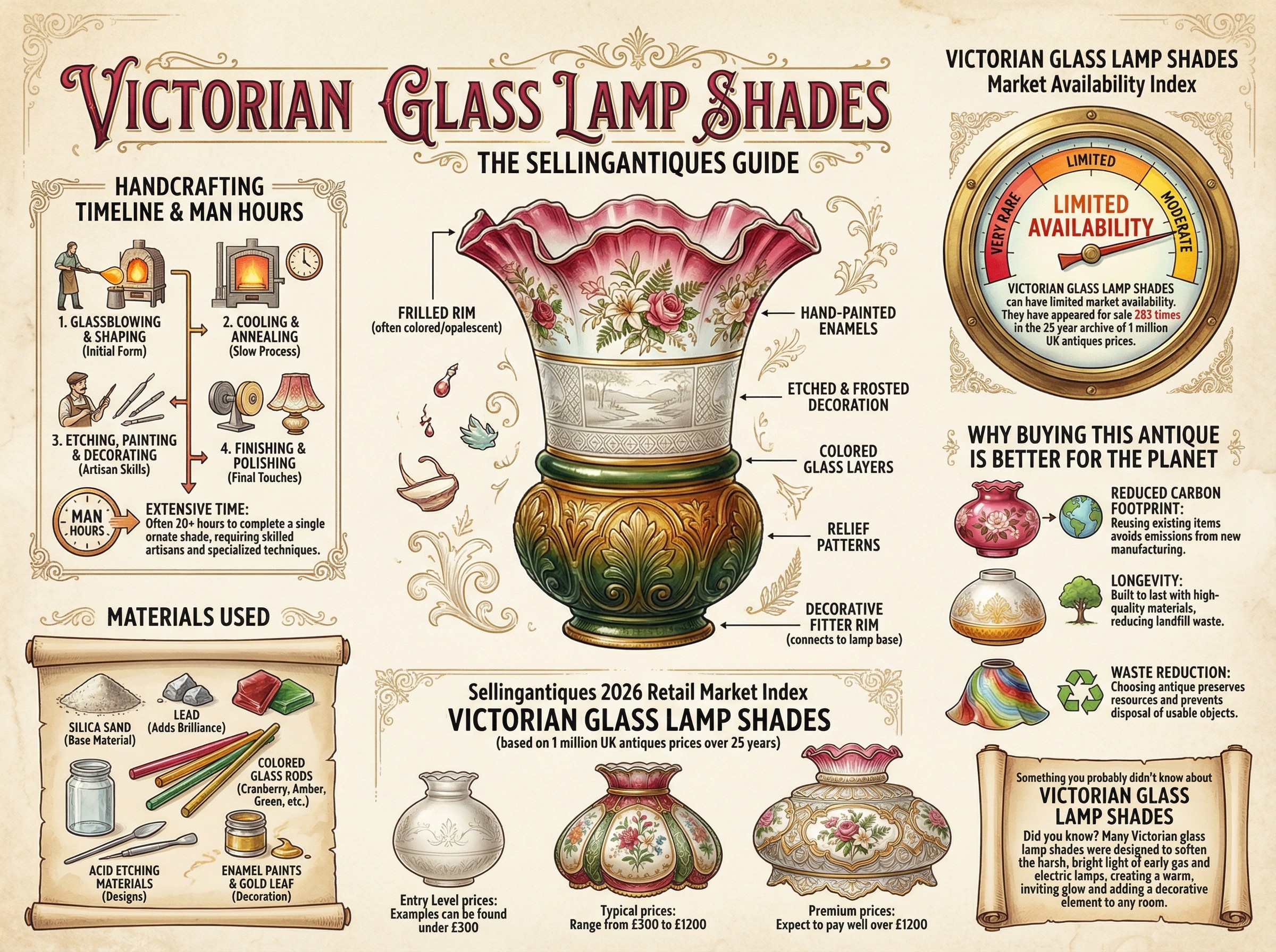 Victorian Glass Lamp Shades Guide Infographic