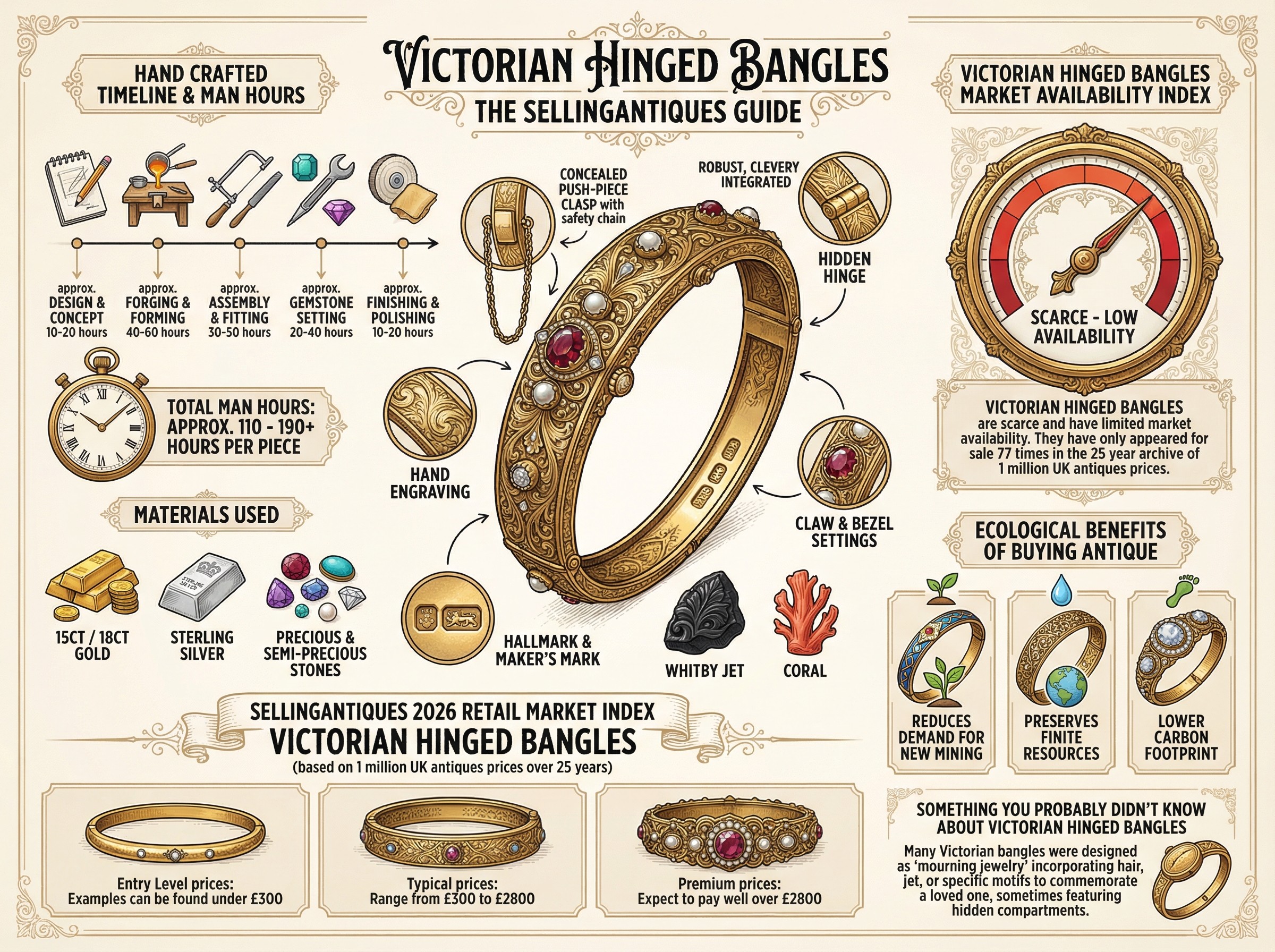 Victorian Hinged Bangles Guide Infographic