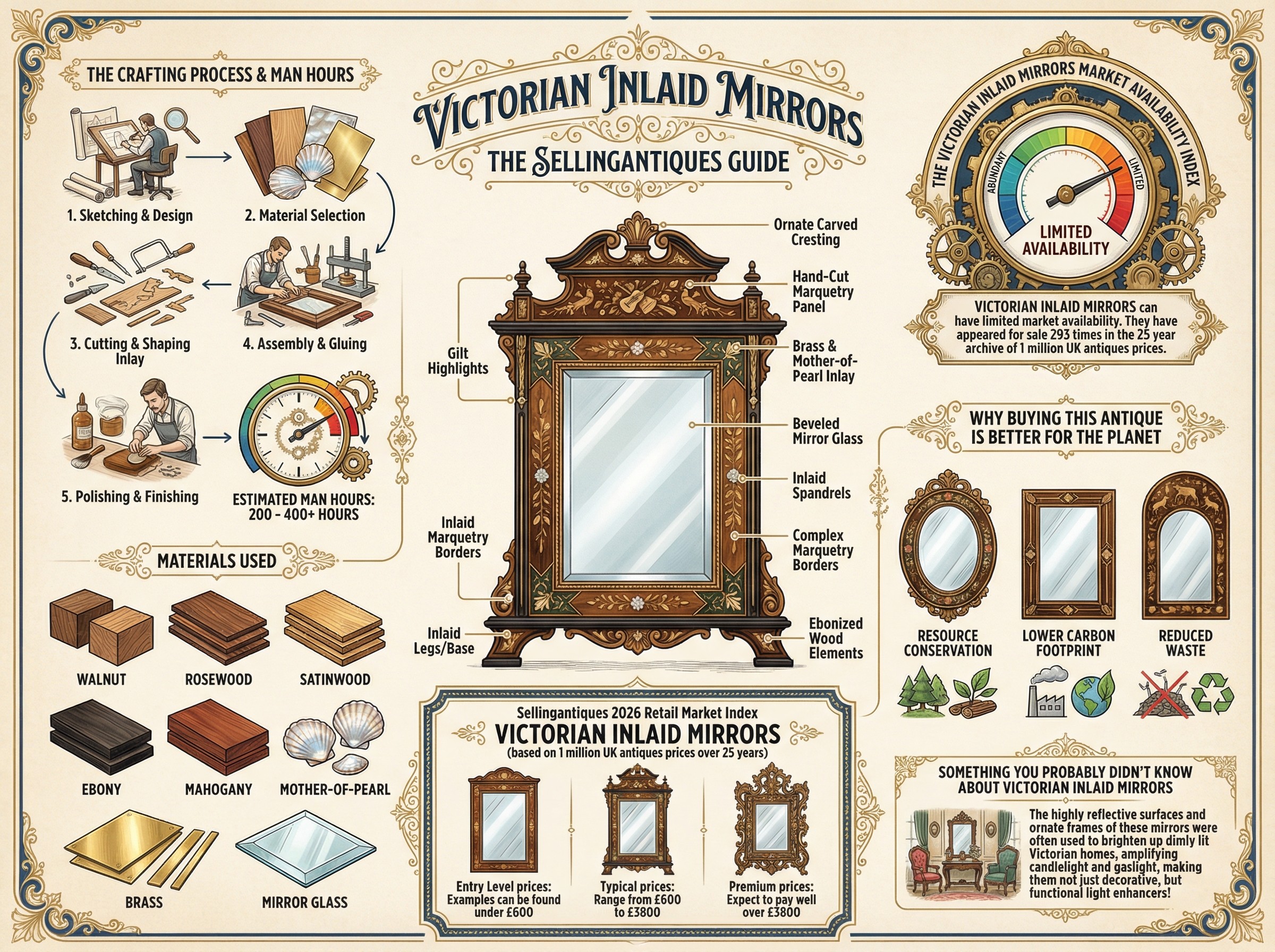 Victorian Inlaid Mirrors Guide Infographic