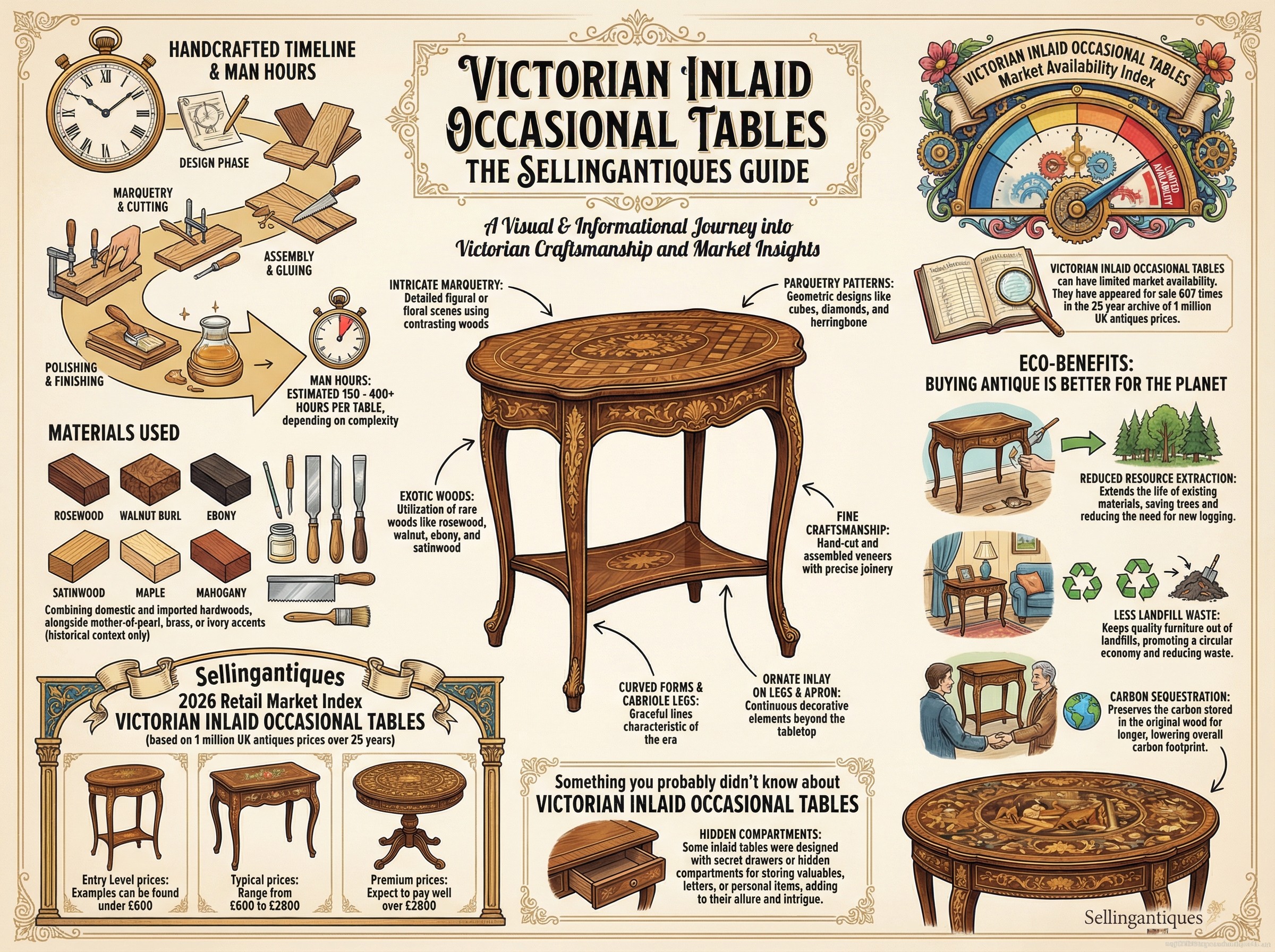 Victorian Inlaid Occasional Tables Guide Infographic
