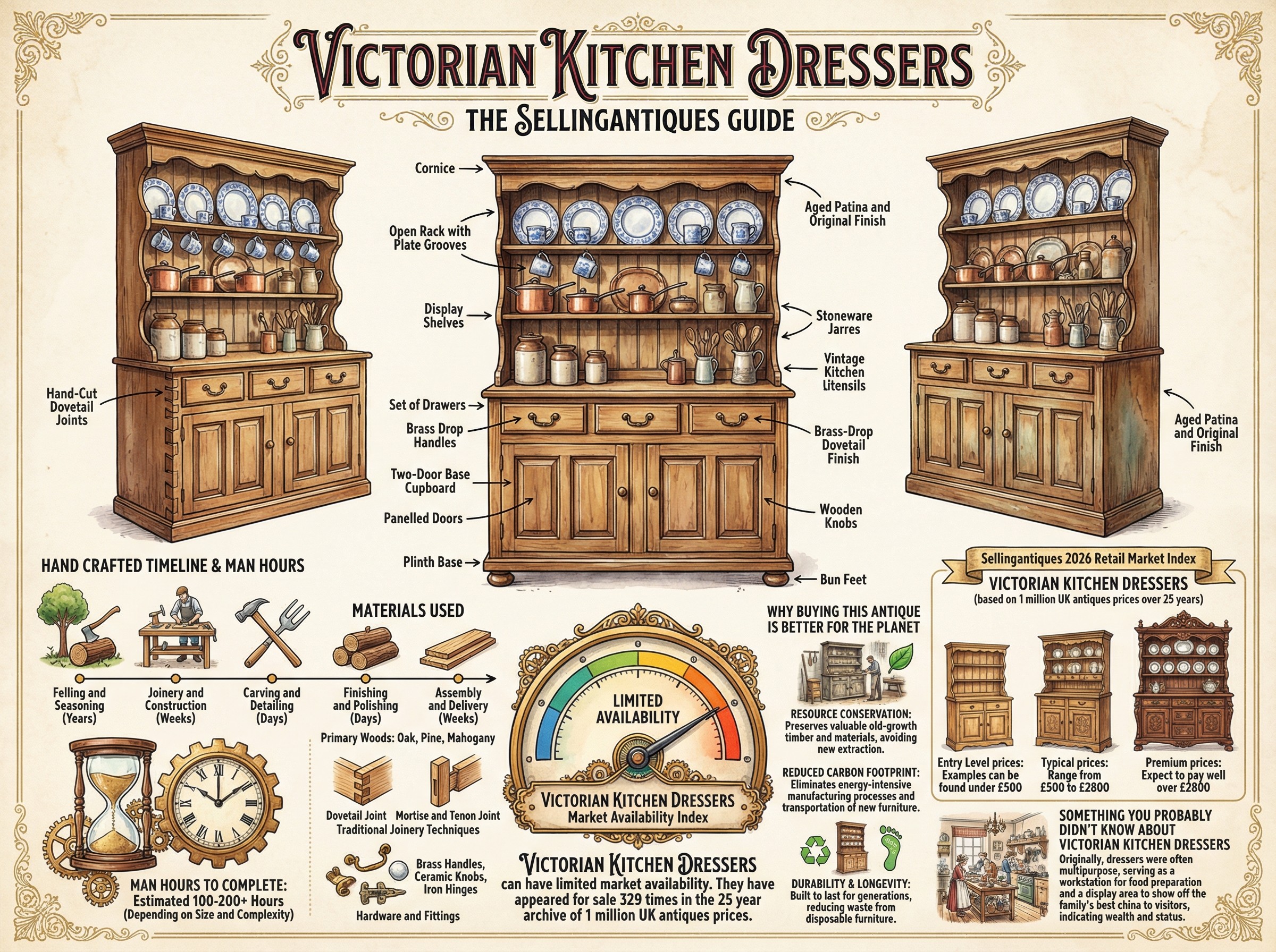 Victorian Kitchen Dressers Guide Infographic
