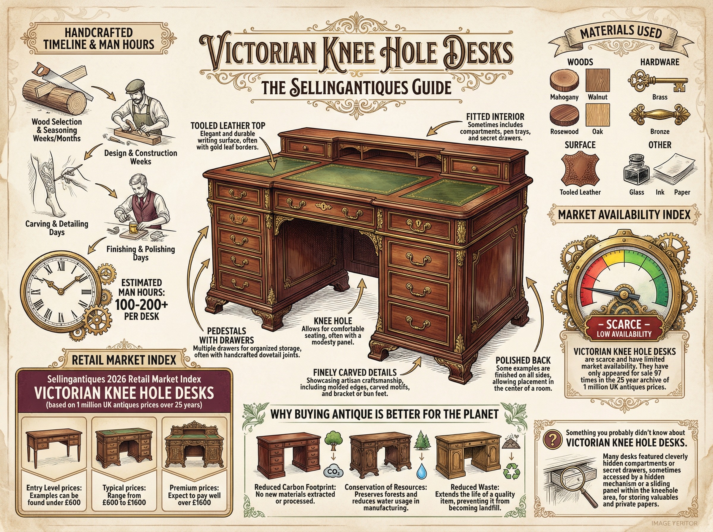 Victorian Knee Hole Desks Guide Infographic