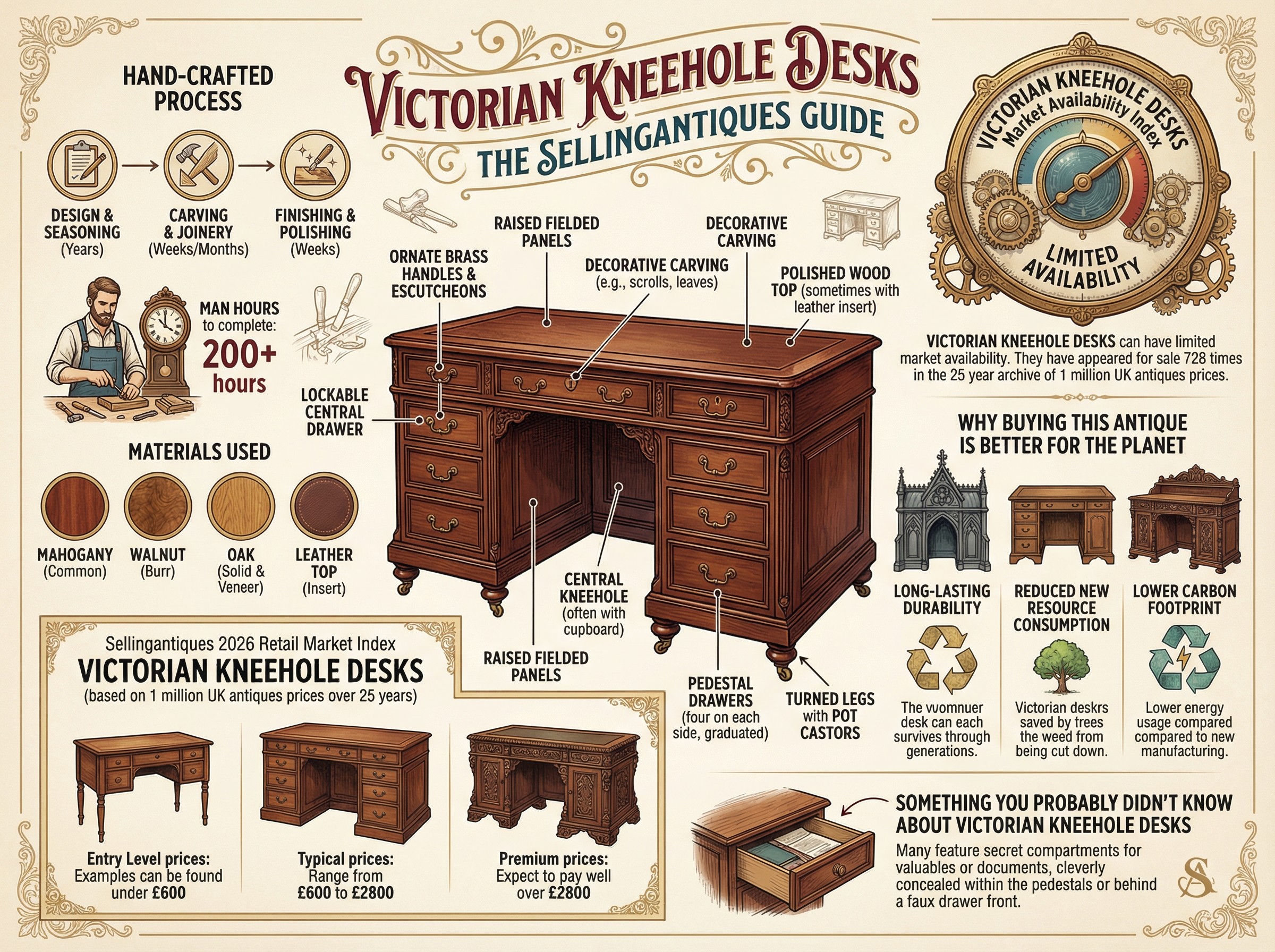 Victorian Kneehole Desks Guide Infographic