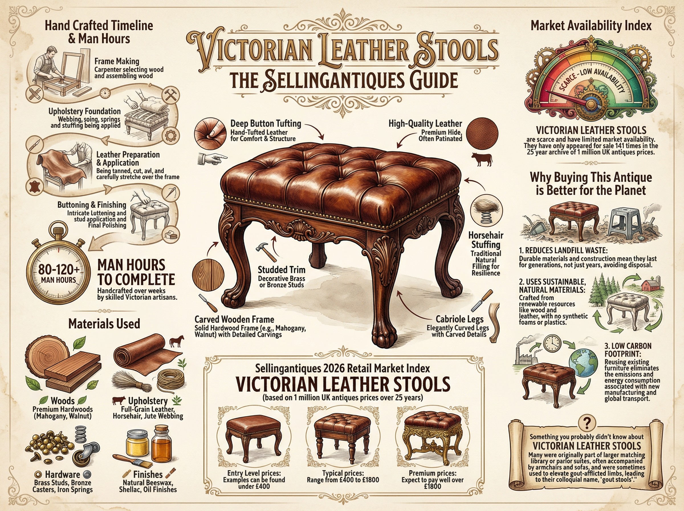 Victorian Leather Stools Guide Infographic