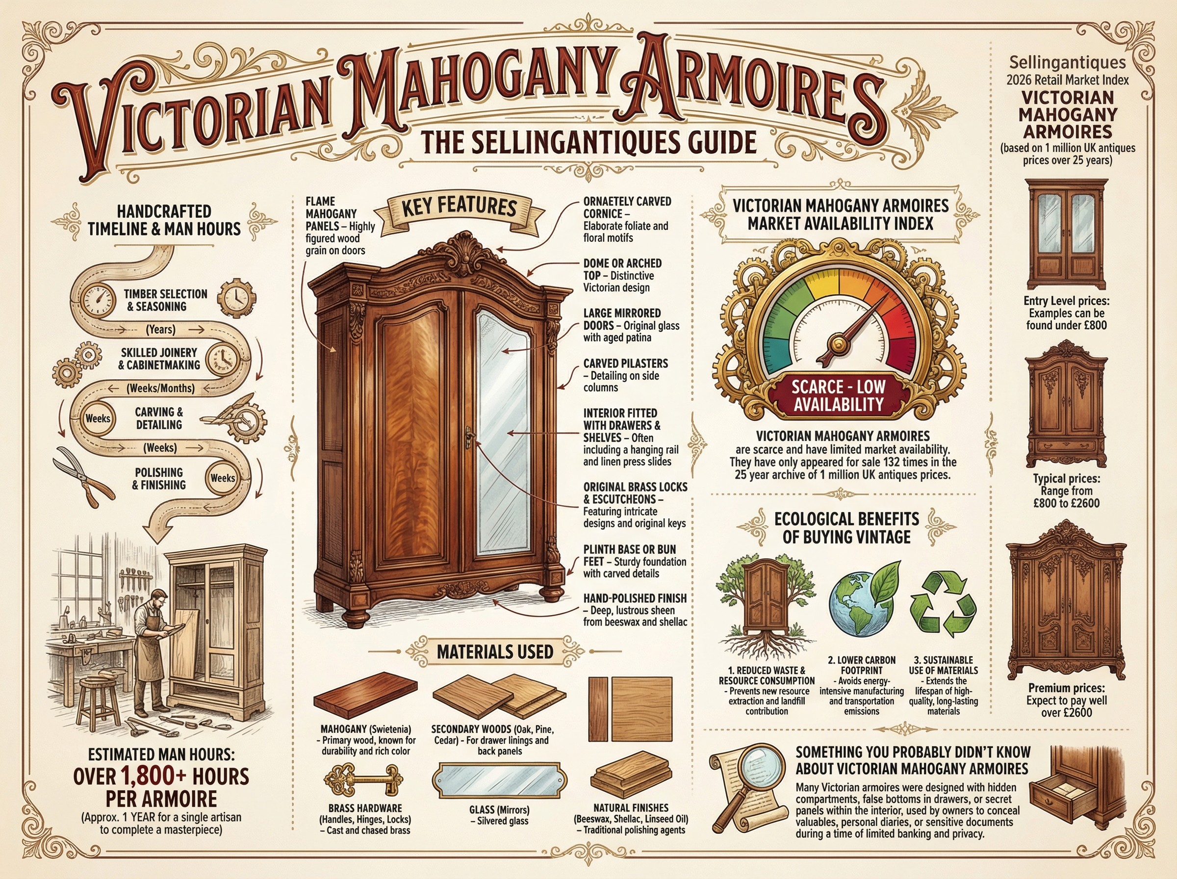 Victorian Mahogany Armoires Guide Infographic