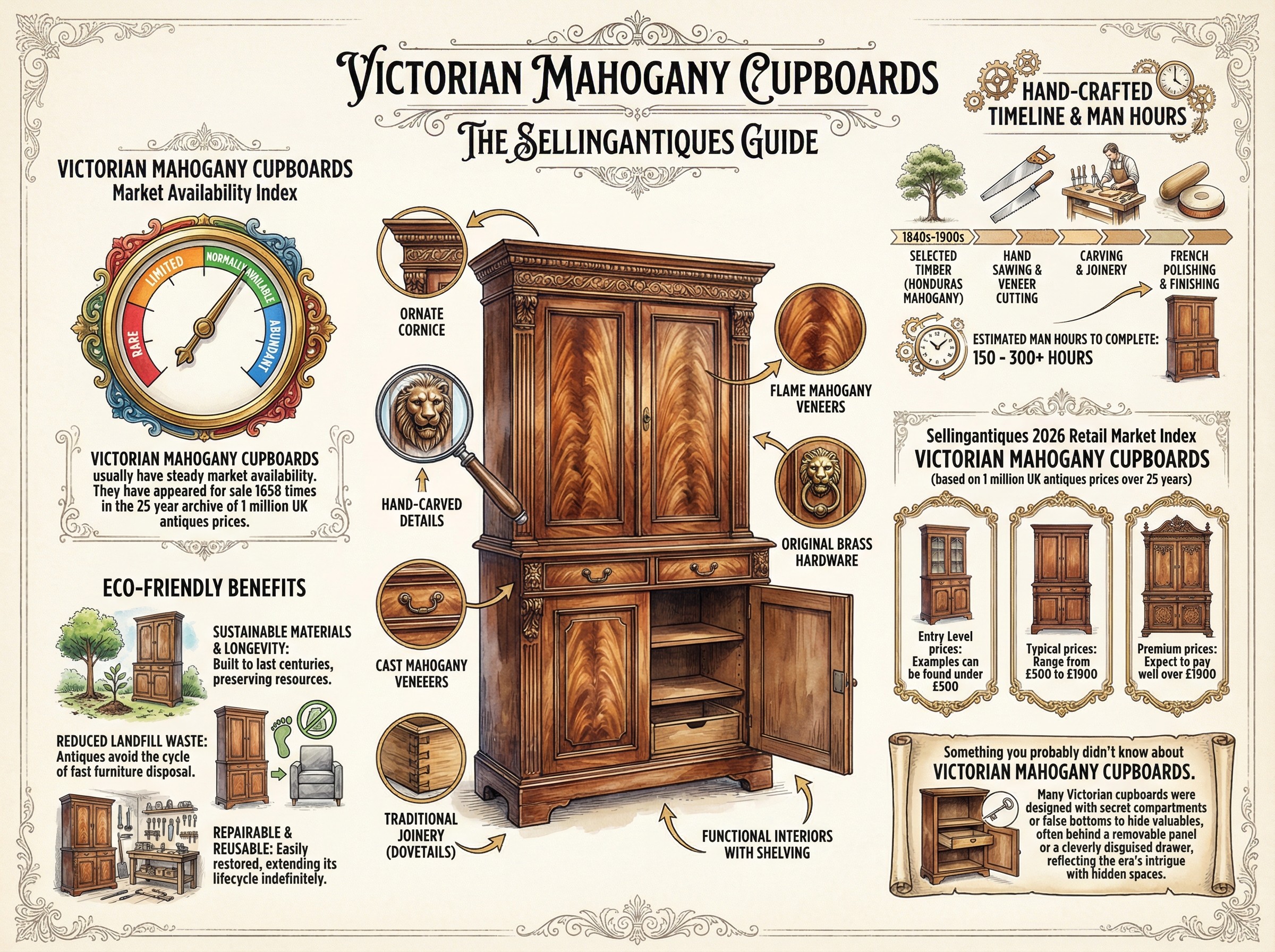 Victorian Mahogany Cupboards Guide Infographic
