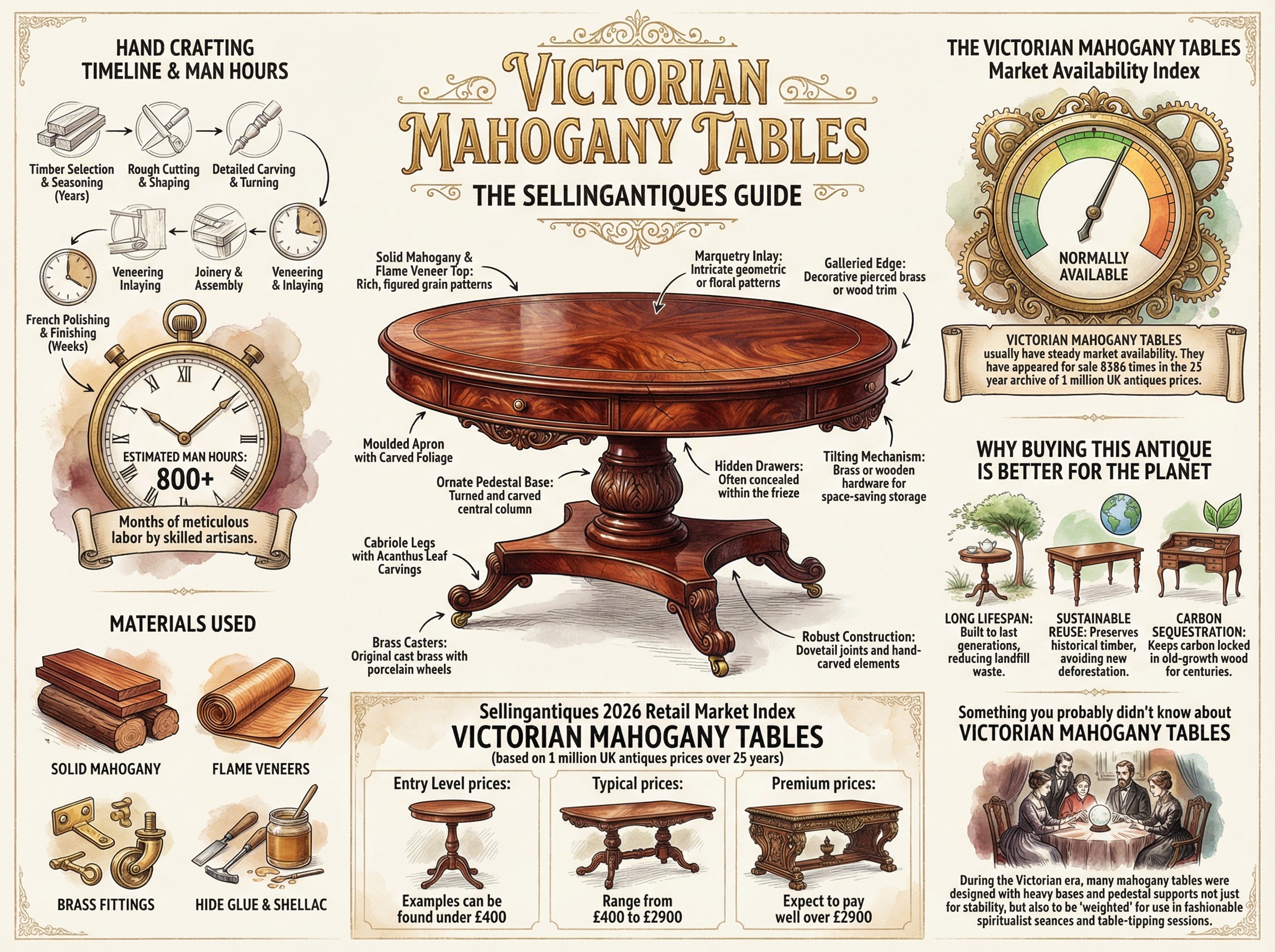 Victorian Mahogany Tables Guide Infographic