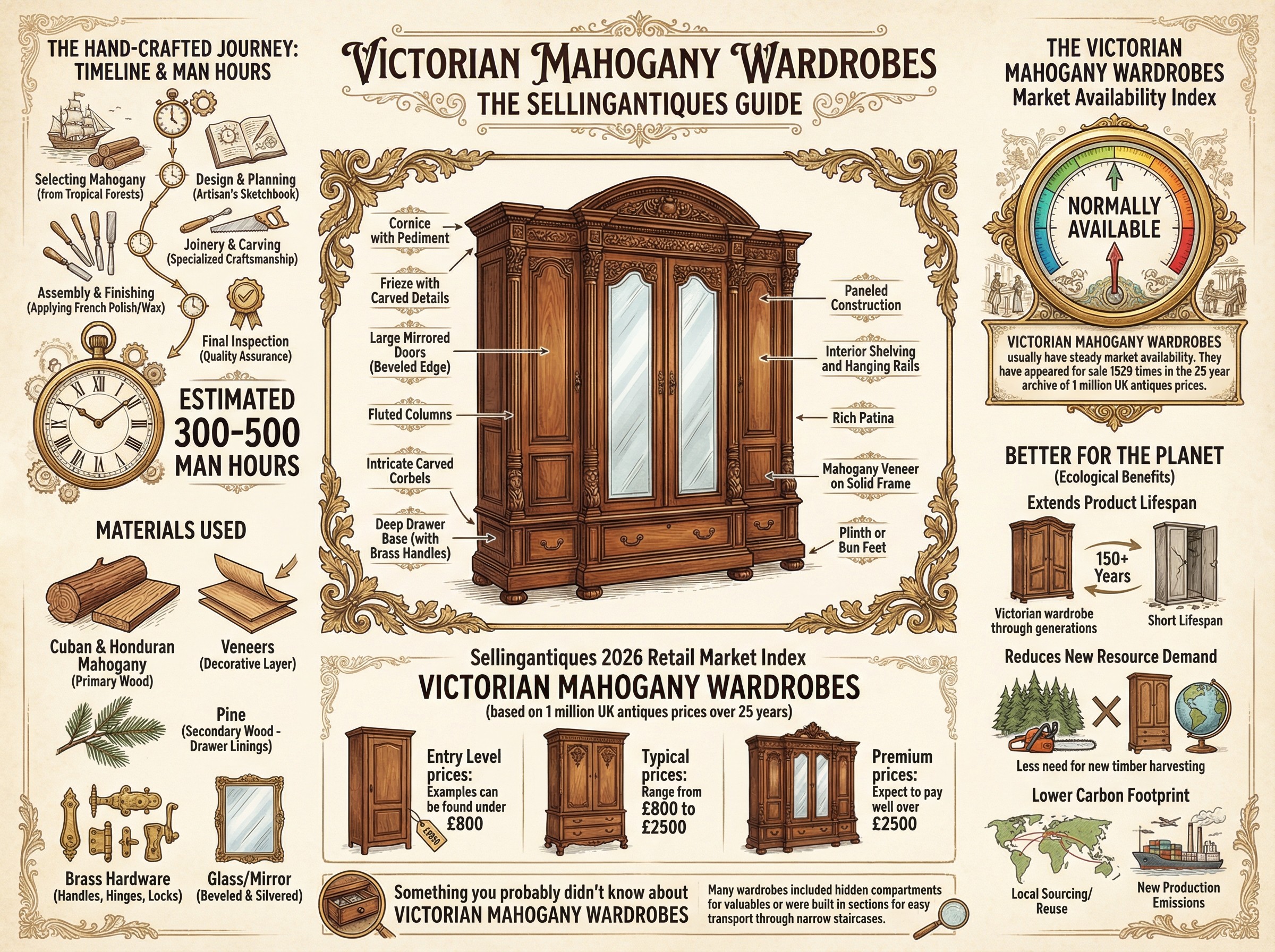 Victorian Mahogany Wardrobes Guide Infographic
