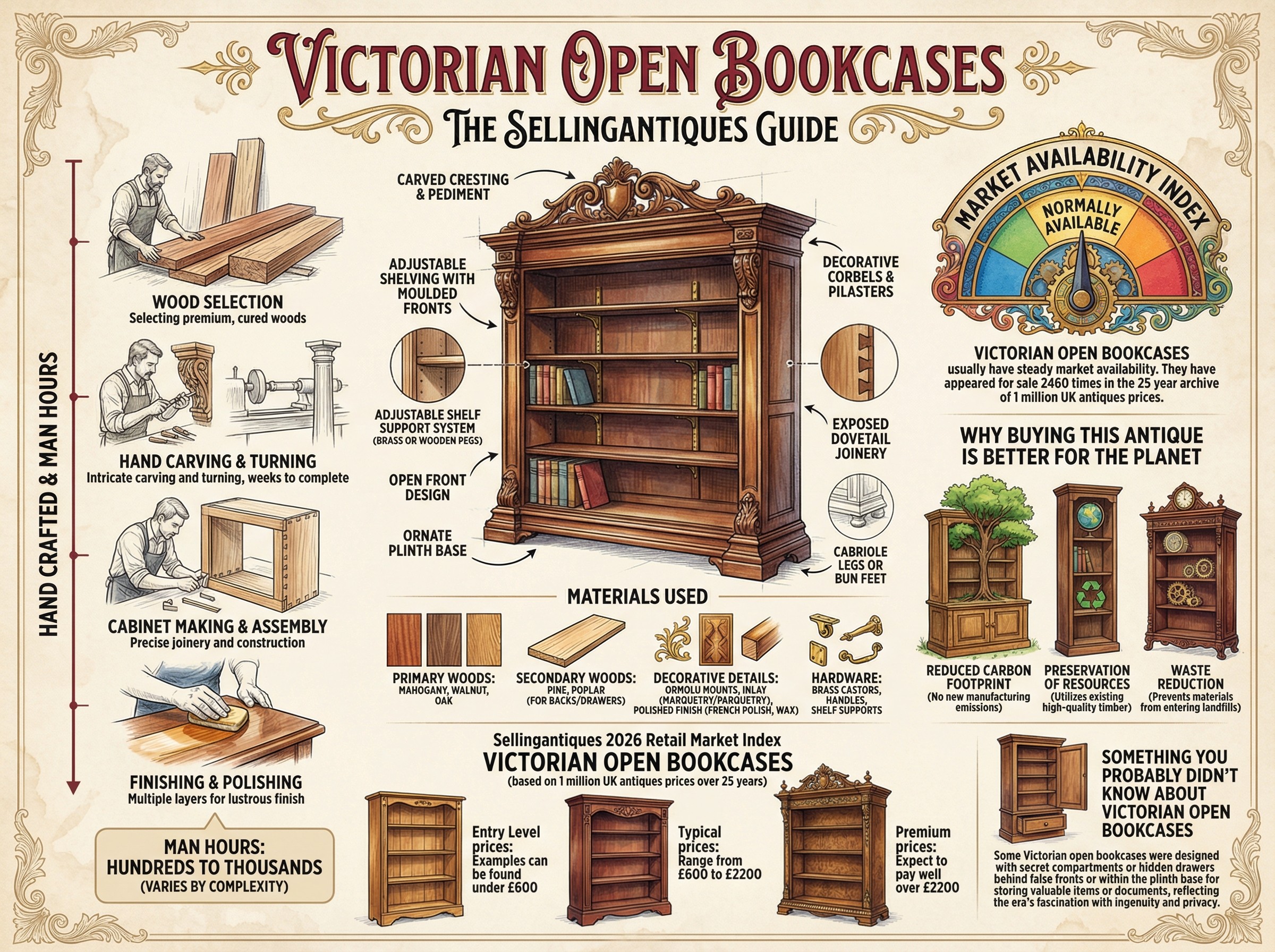 Victorian Open Bookcases Guide Infographic